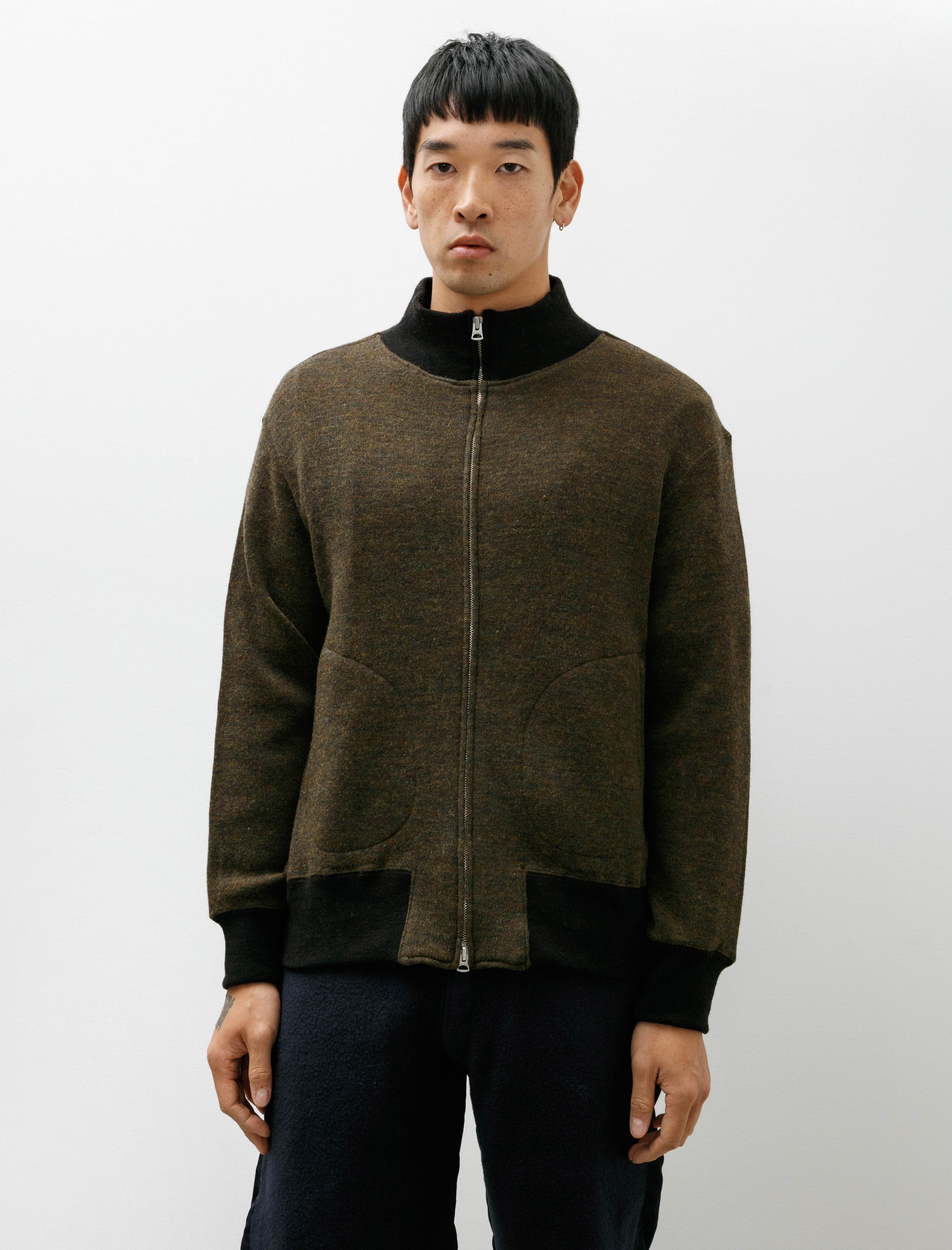 Slopeslow Deck Zipper Dry Wool Interlock Khaki