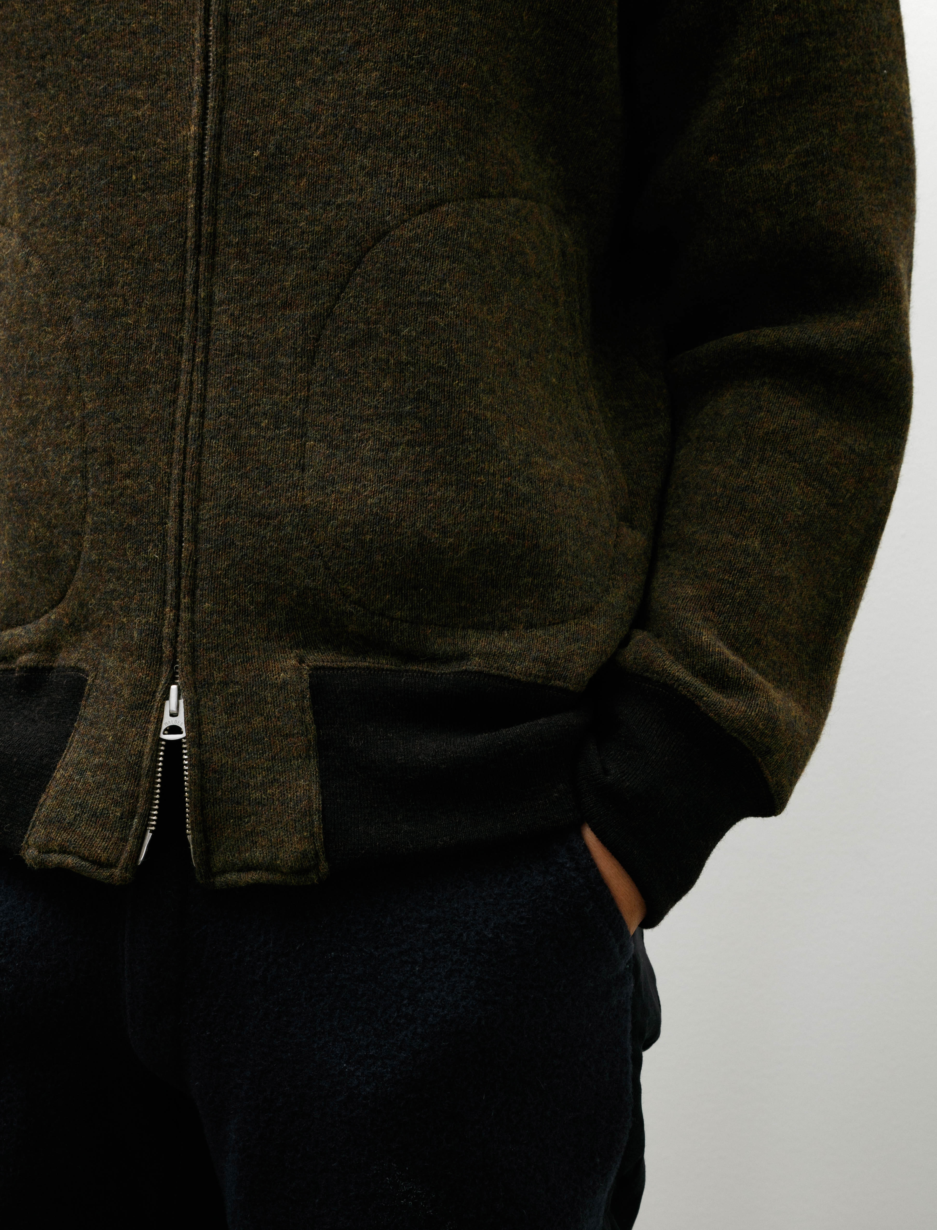 Slopeslow Deck Zipper Dry Wool Interlock Khaki