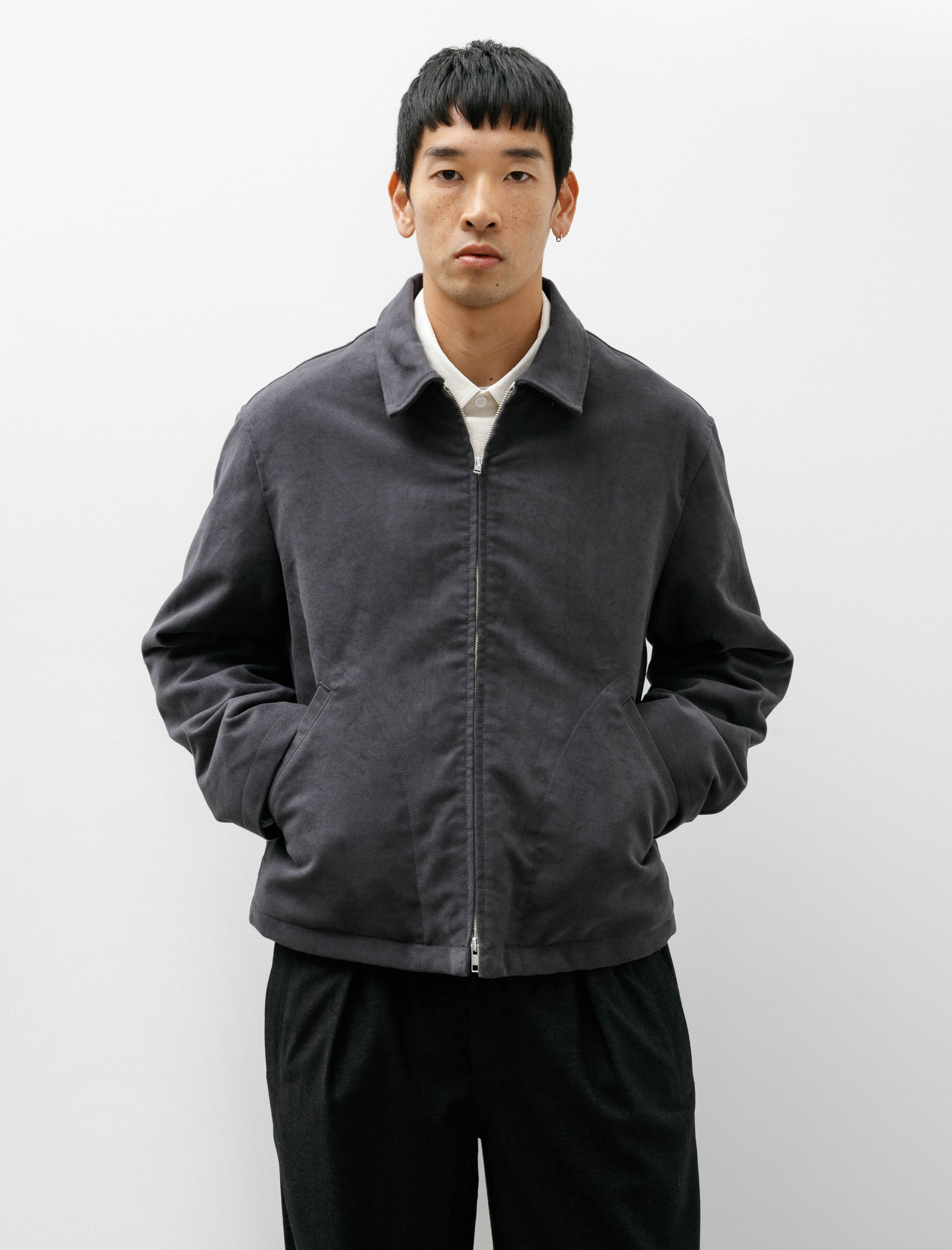 James Coward Site Jacket Cotton Moleskin Grey