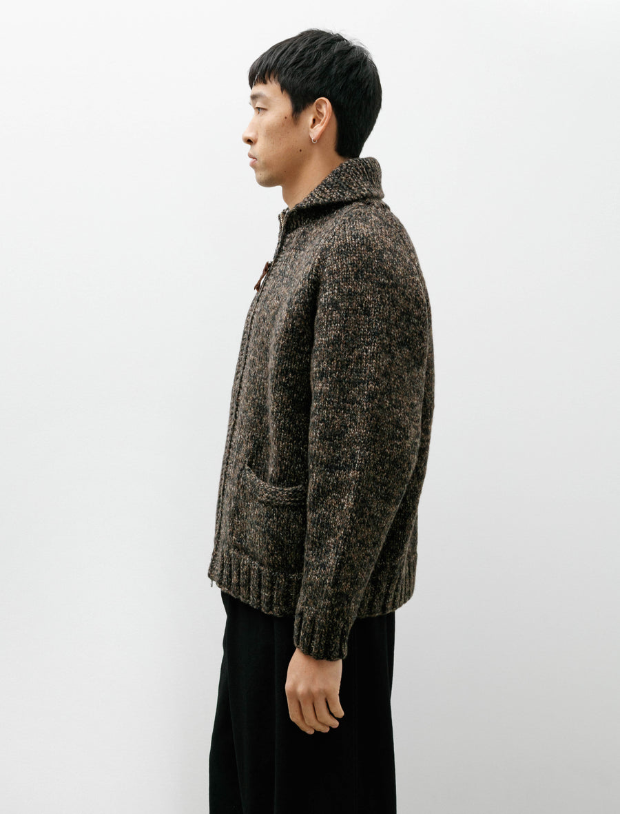 Cowichan Sweater Yak Lamb Multi Ply Hand Knit Camo - Image 3