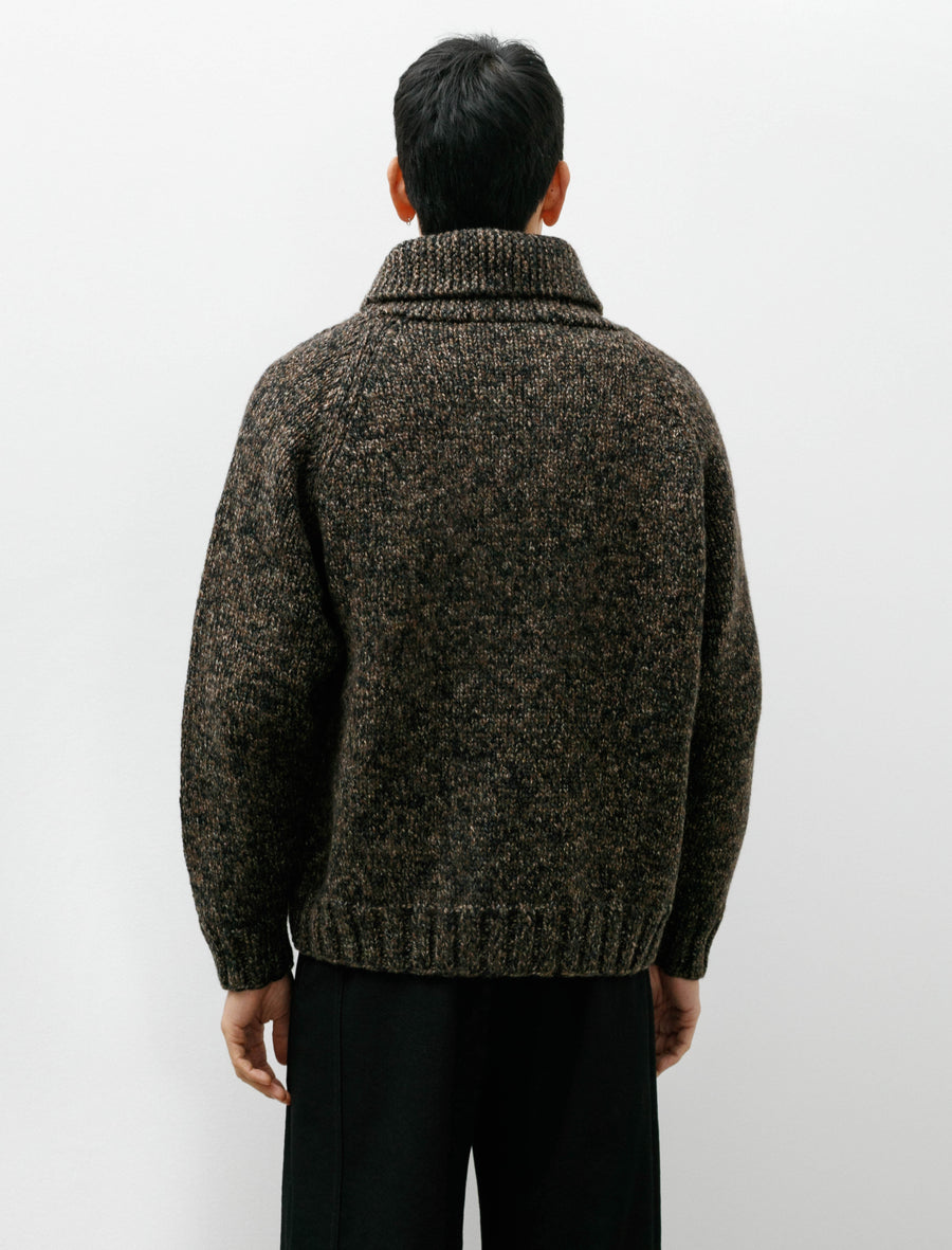 Cowichan Sweater Yak Lamb Multi Ply Hand Knit Camo - Image 2