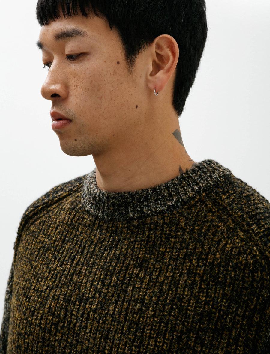 Crewneck Sweater Brushed Yak Shetland Tiger Camo - Image 4