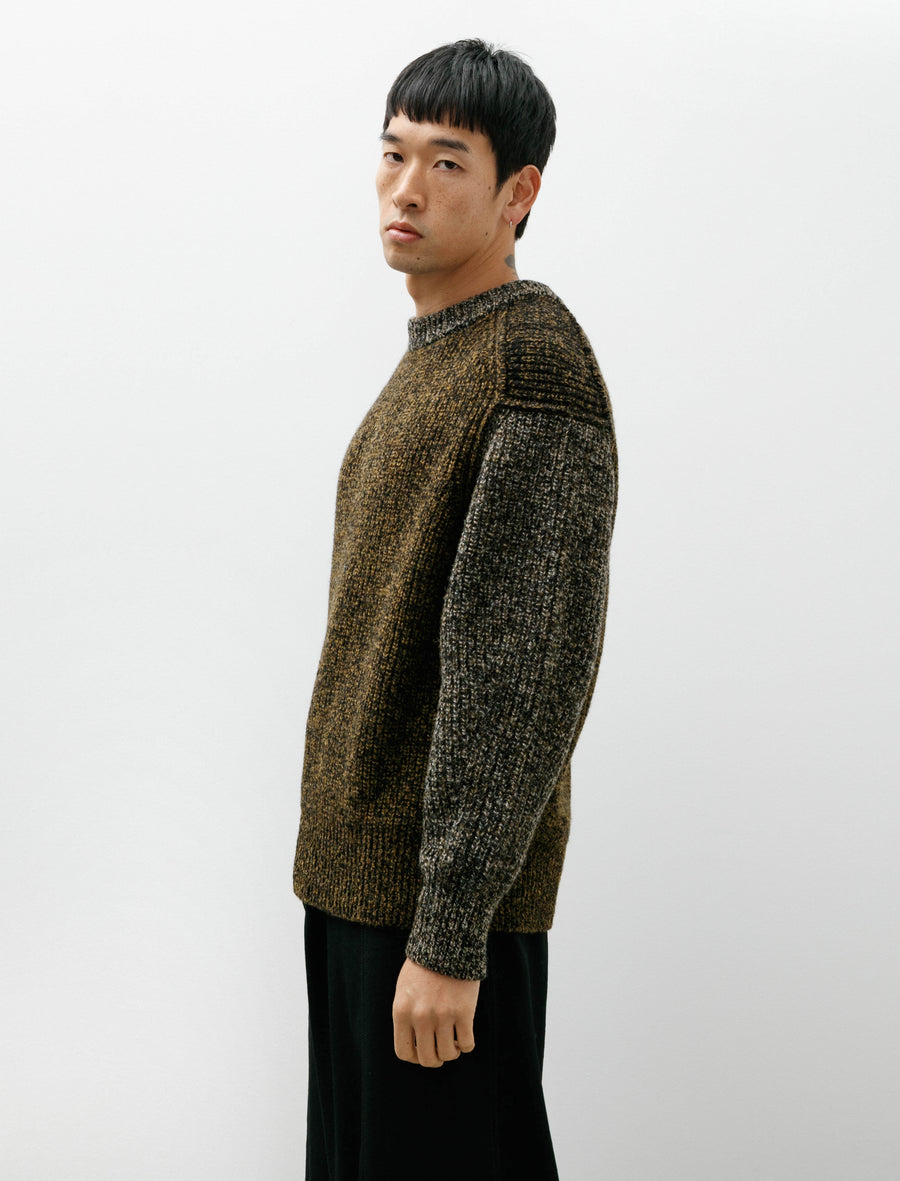 Crewneck Sweater Brushed Yak Shetland Tiger Camo - Image 3