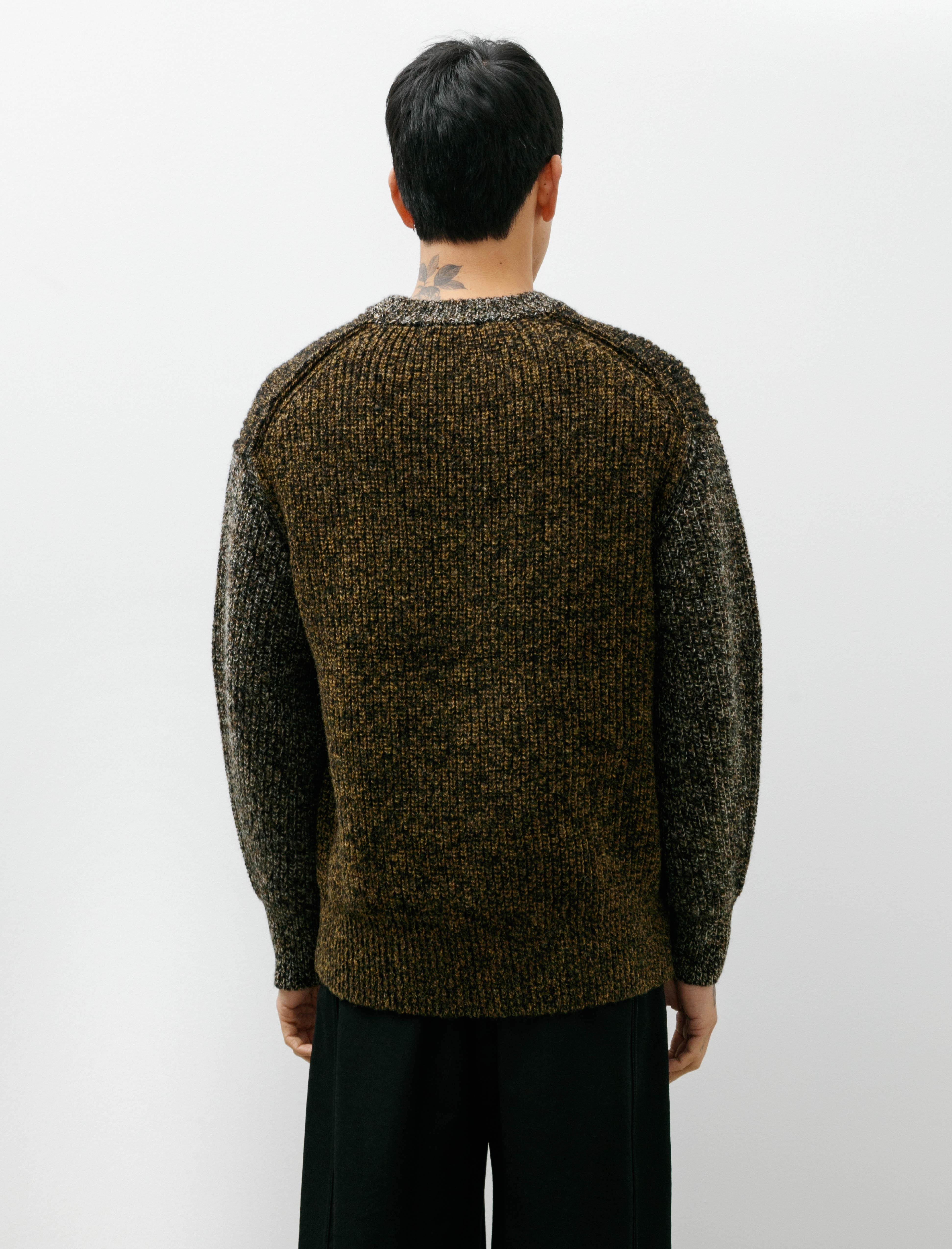 Slopeslow Crewneck Sweater Brushed Yak Shetland Tiger Camo