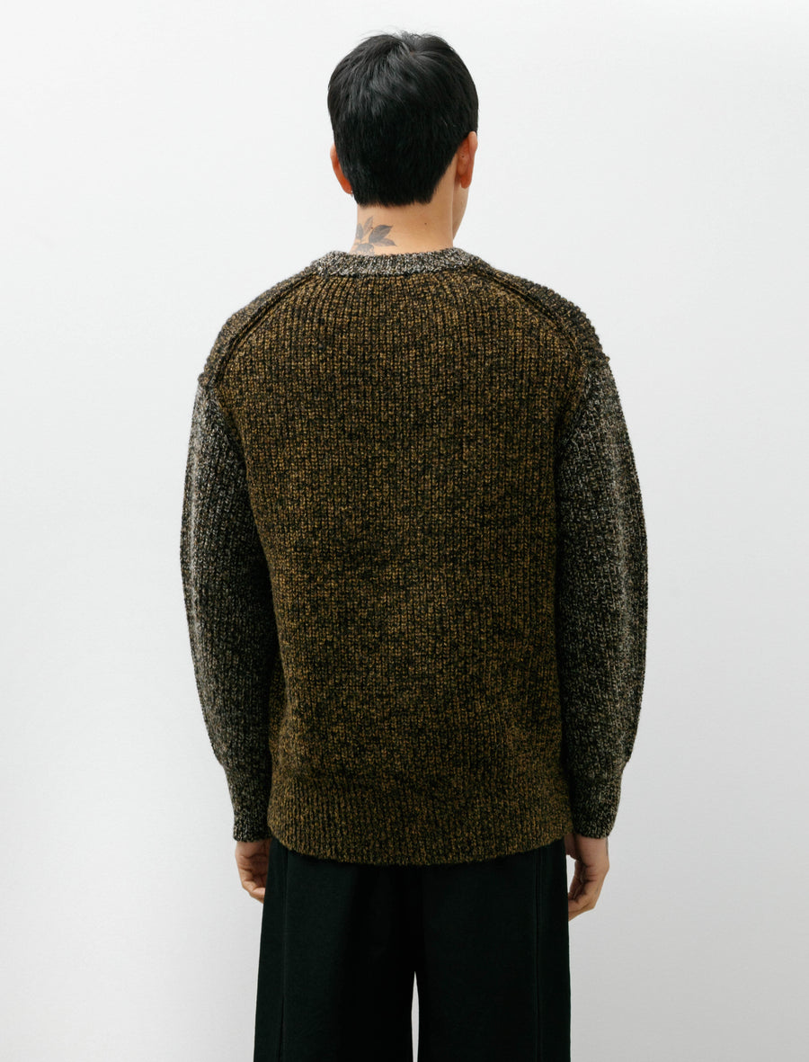 Crewneck Sweater Brushed Yak Shetland Tiger Camo - Image 2