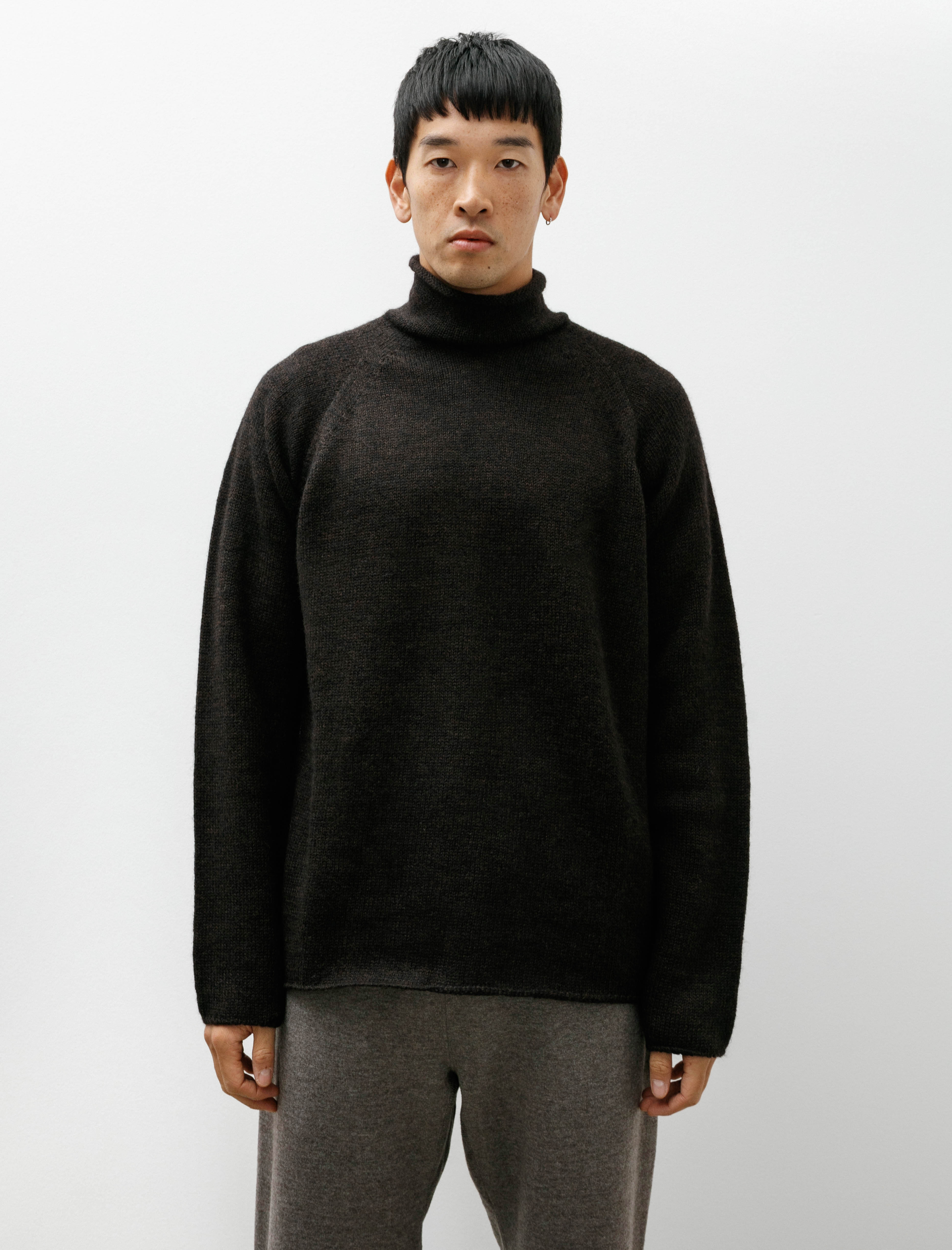 Margaret Howell MHL Rolled Edge Rollneck Dry Merino Ebony