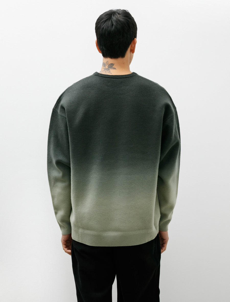 Gradient Dyed Wool Crew Neck Green - Image 2