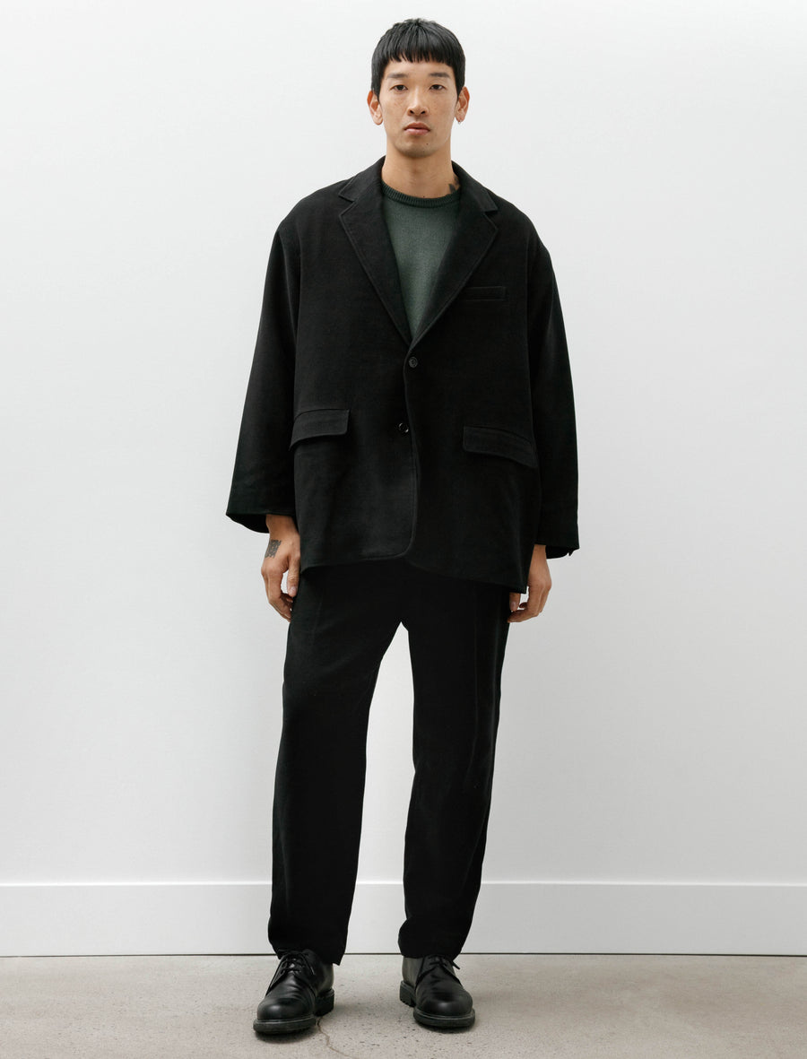 Supima Moleskin Tapered Trousers Black - Image 1