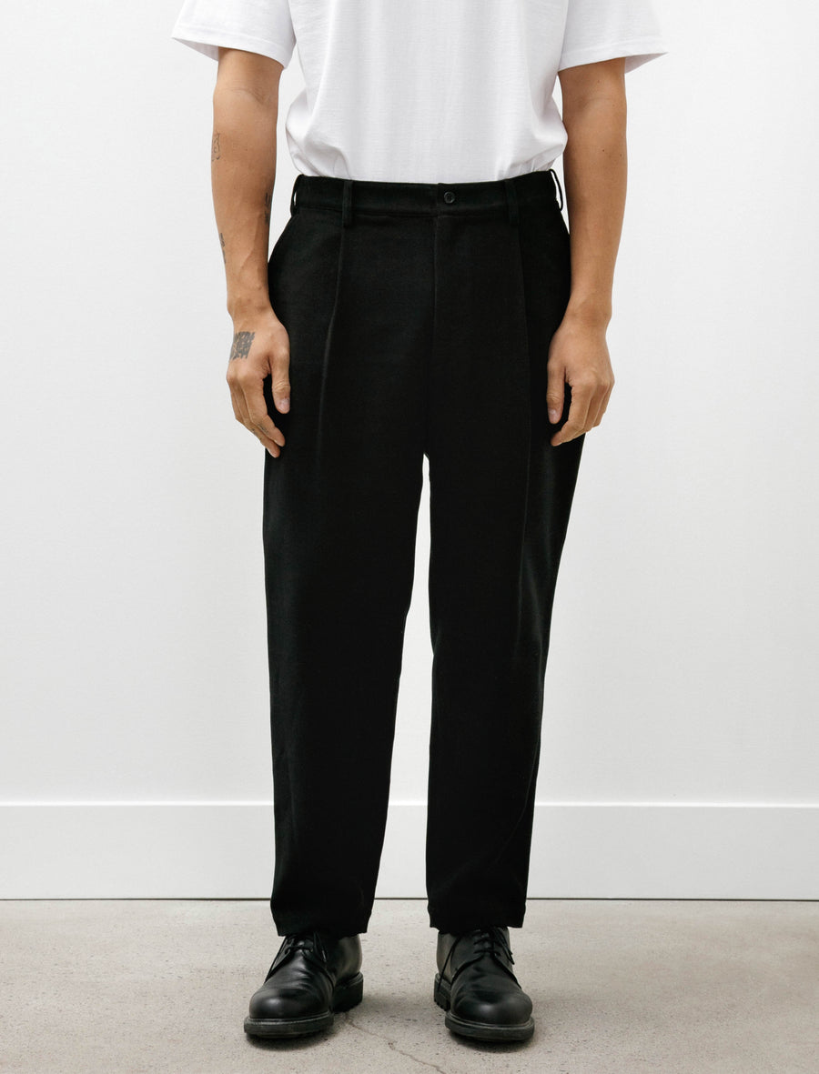 Supima Moleskin Tapered Trousers Black - Image 4