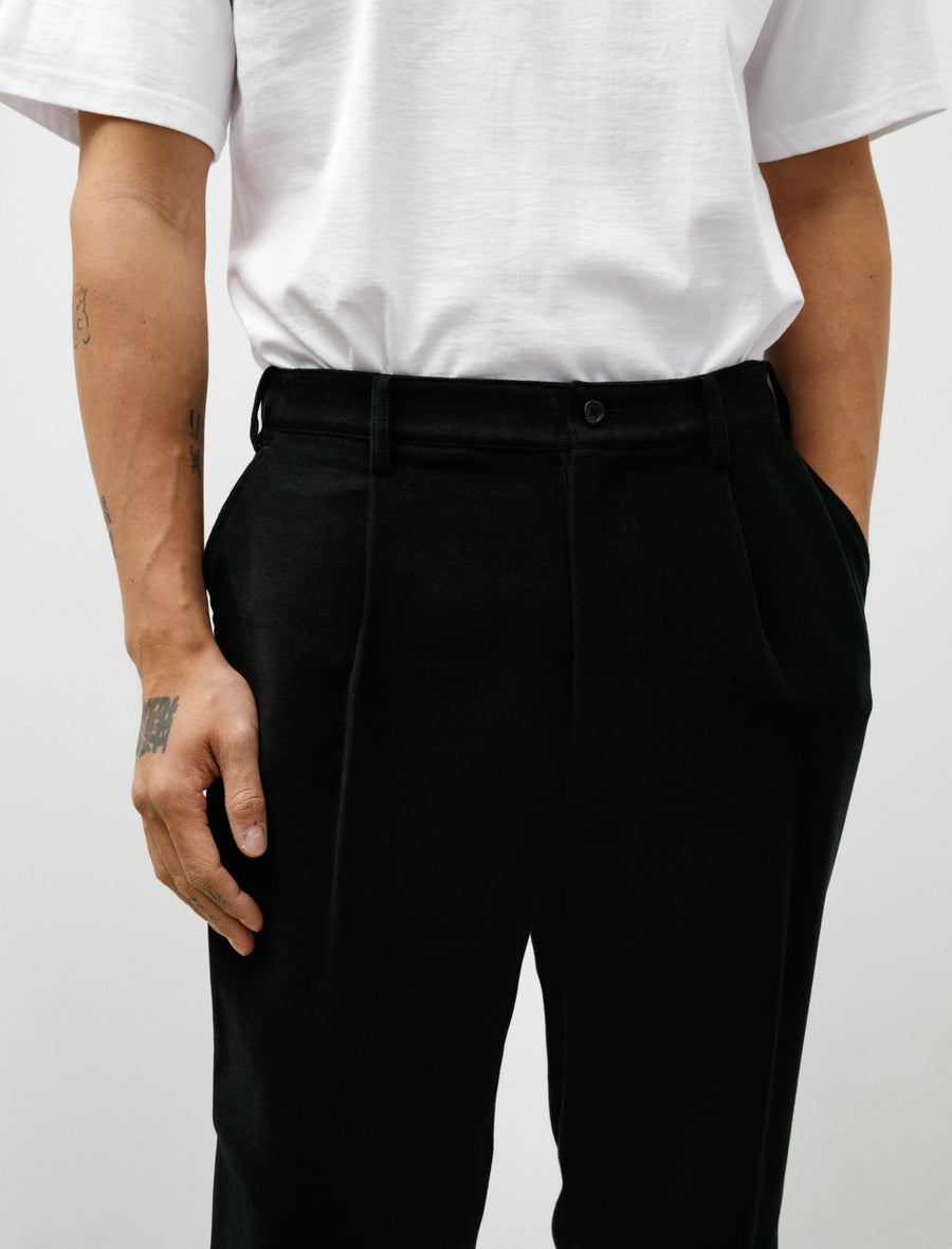 Supima Moleskin Tapered Trousers Black - Image 7