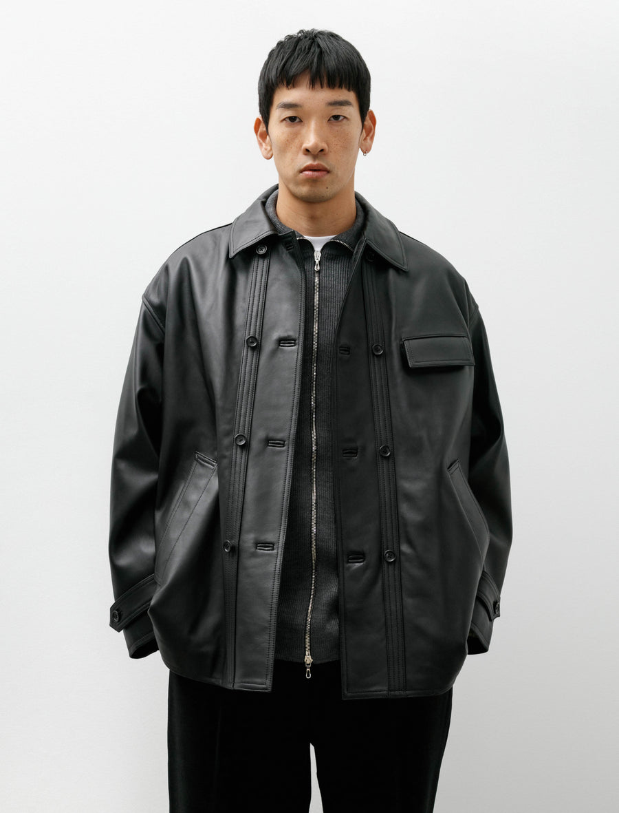 Sheep Leather Corbusier Jacket Black - Image 1