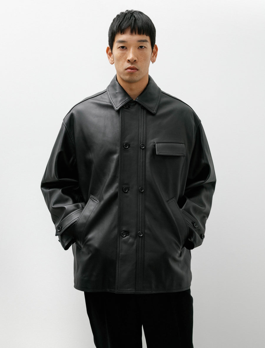 Sheep Leather Corbusier Jacket Black - Image 4