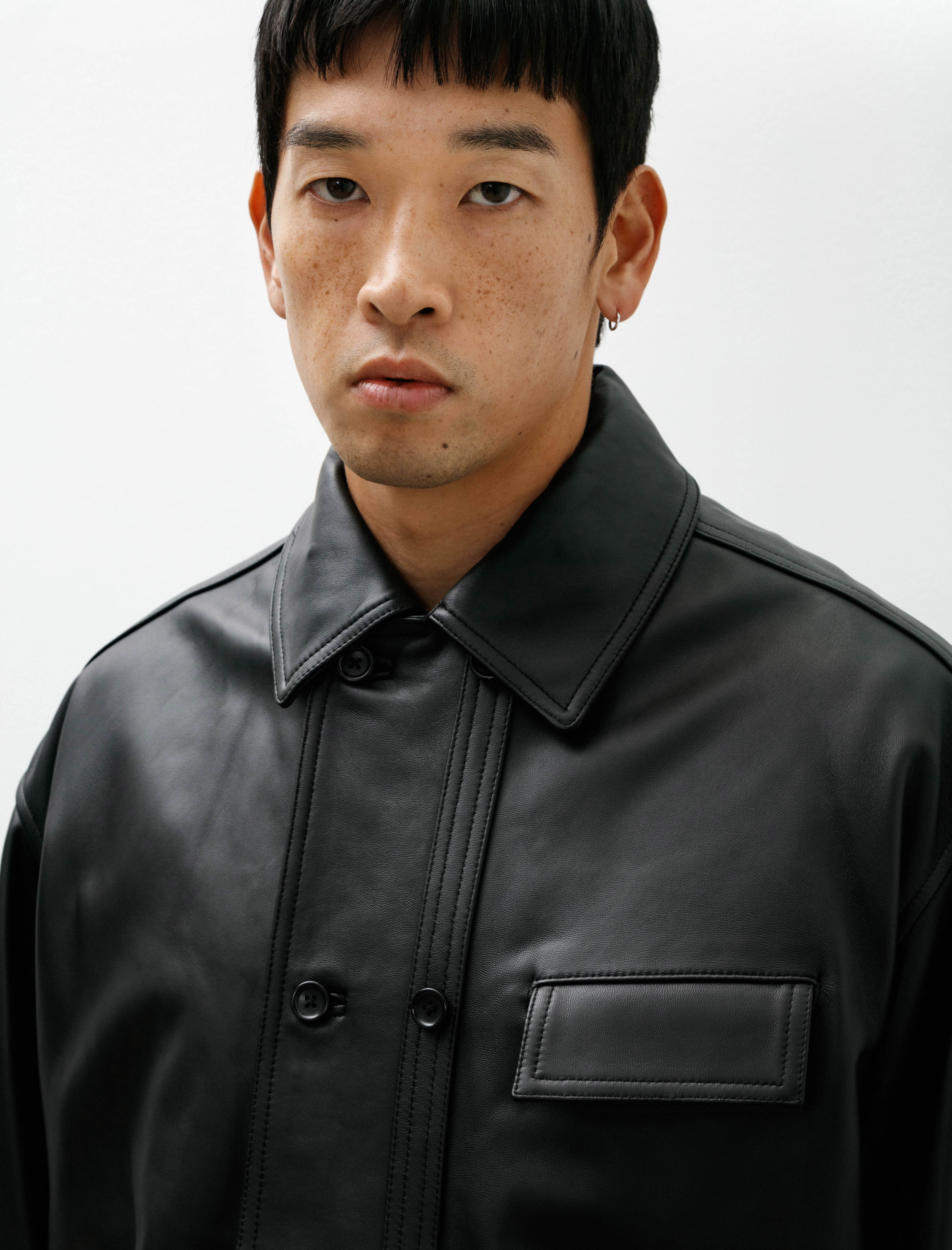 Graphpaper Sheep Leather Corbusier Jacket Black