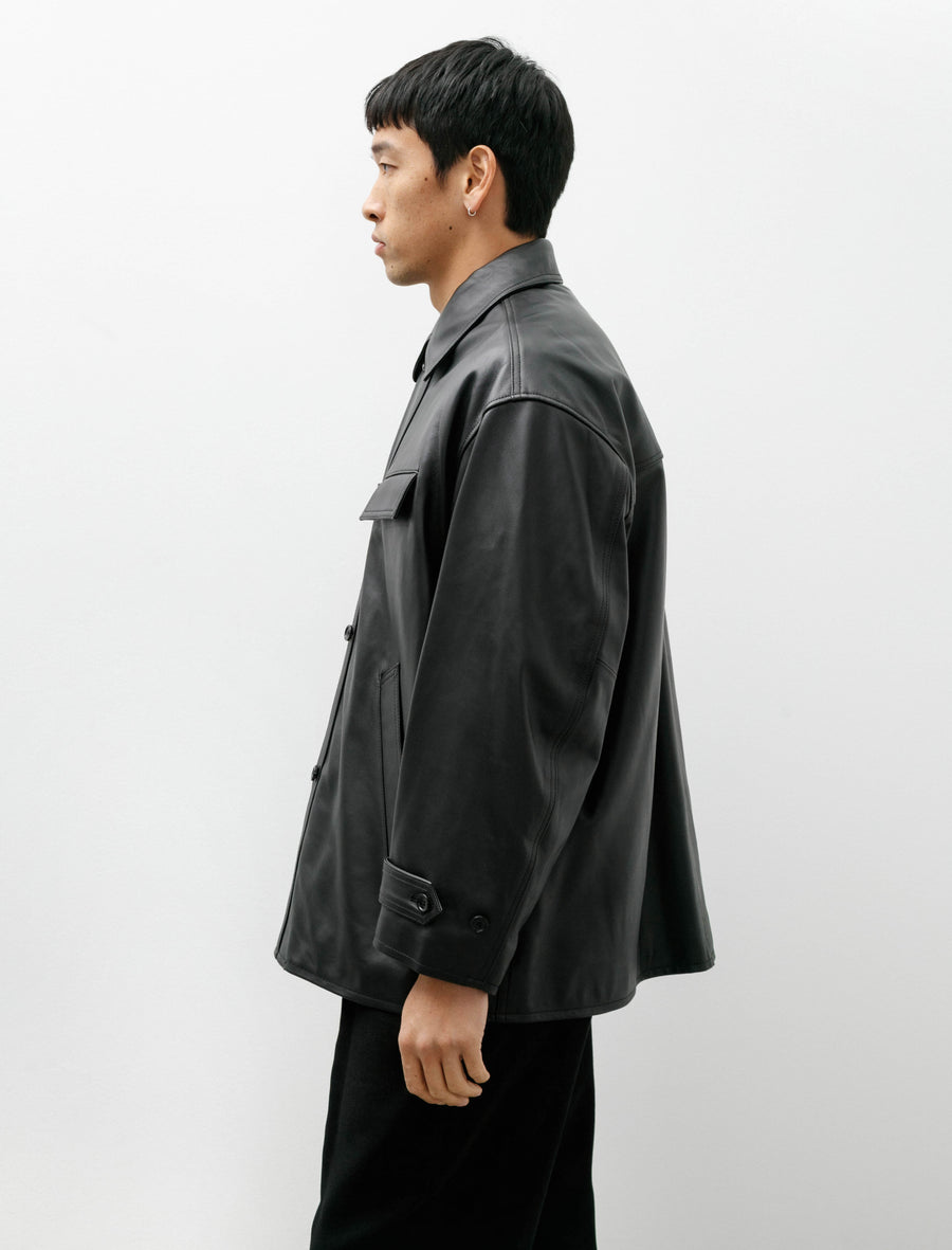 Sheep Leather Corbusier Jacket Black - Image 3