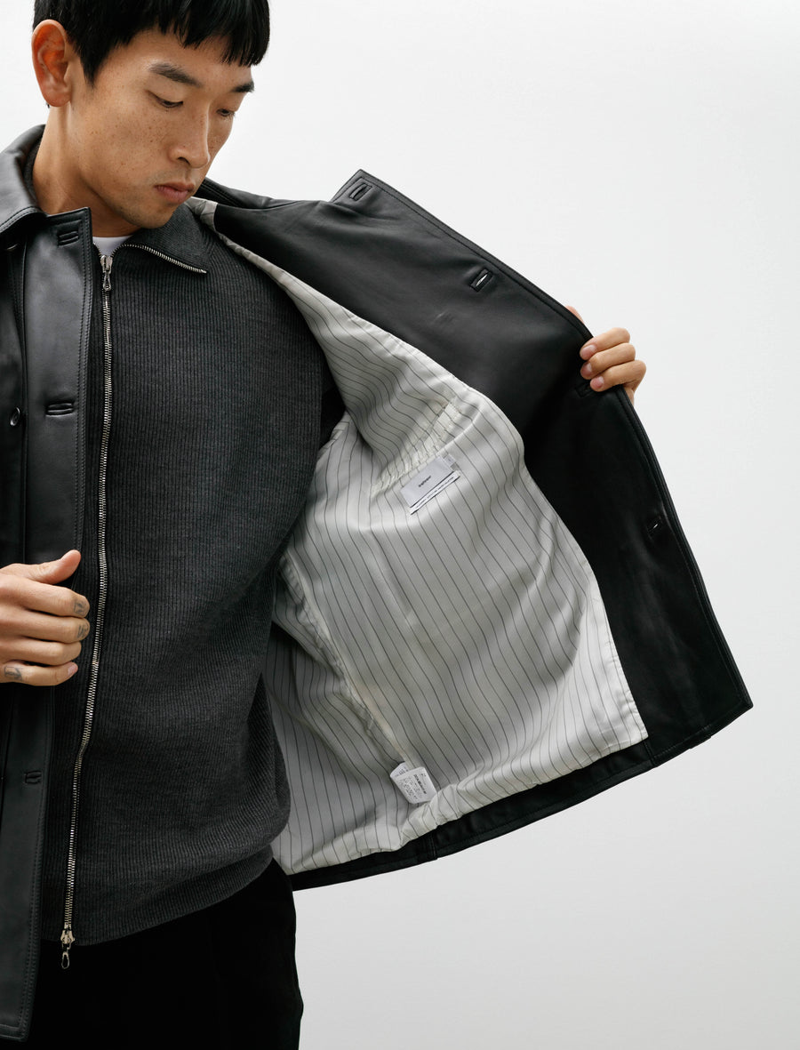 Sheep Leather Corbusier Jacket Black - Image 6