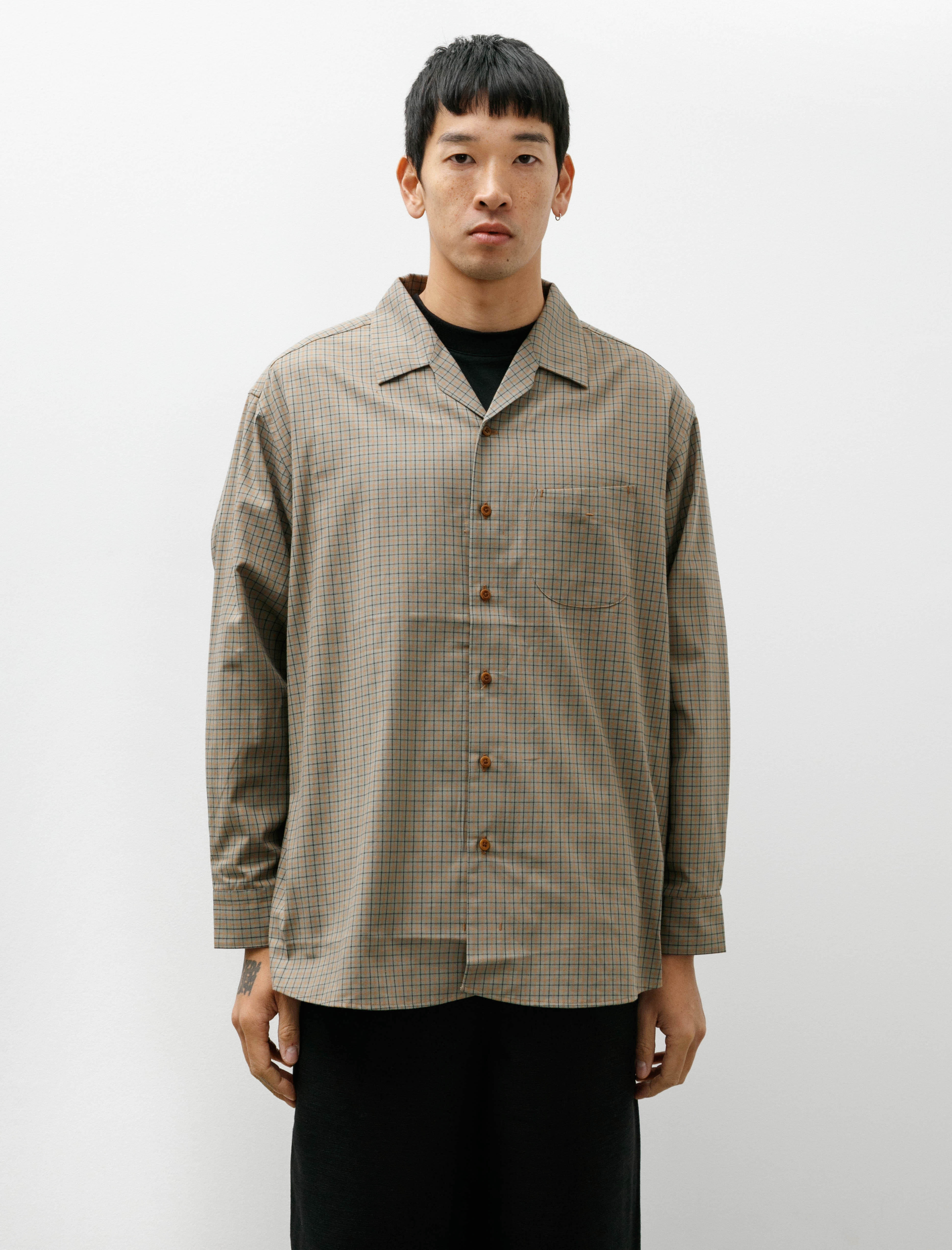 Gorsch Deadstock Linen Collar Shirt Multi Check