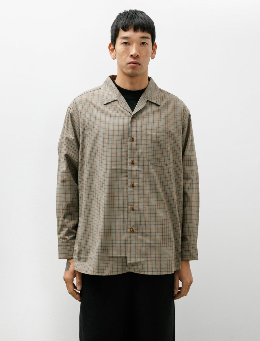 Wide Fit Open Collar Shirt Deadstock Cotton Multi Check - Image 1