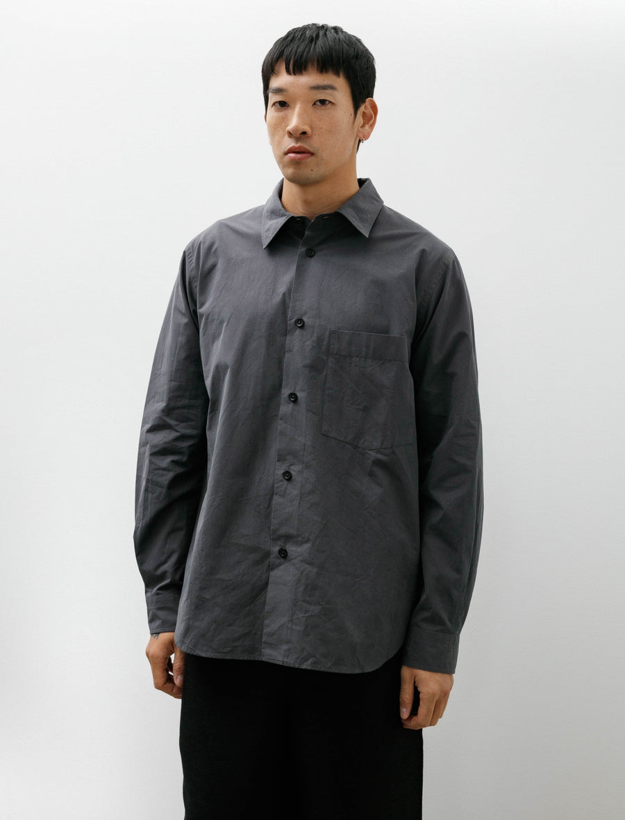 Basic Shirt Yarn Dye Cotton Charcoal - Image 1