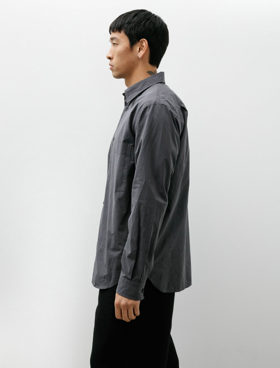 Basic Shirt Yarn Dye Cotton Charcoal - Image 3