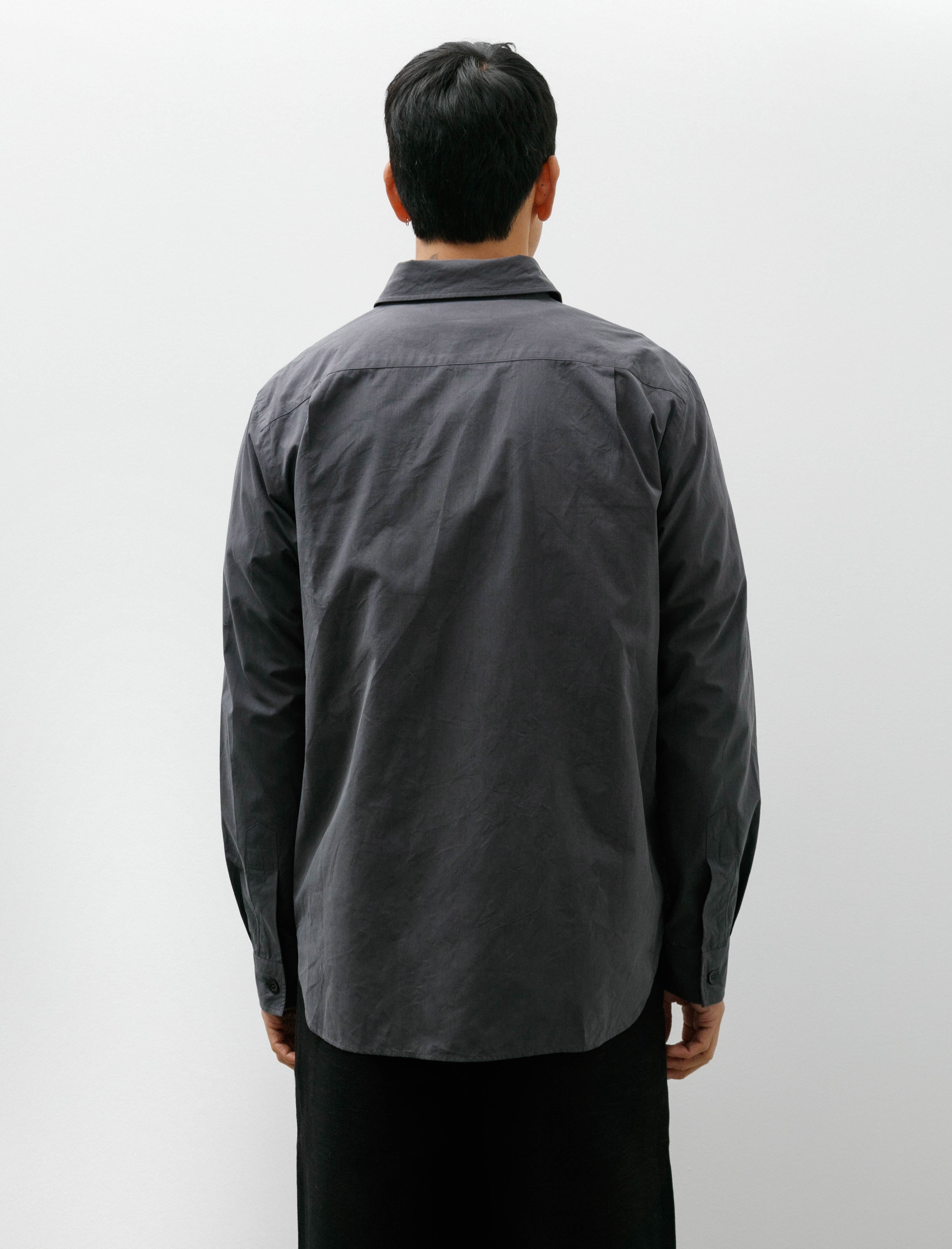 Margaret Howell Basic Shirt Yarn Dye Cotton Charcoal