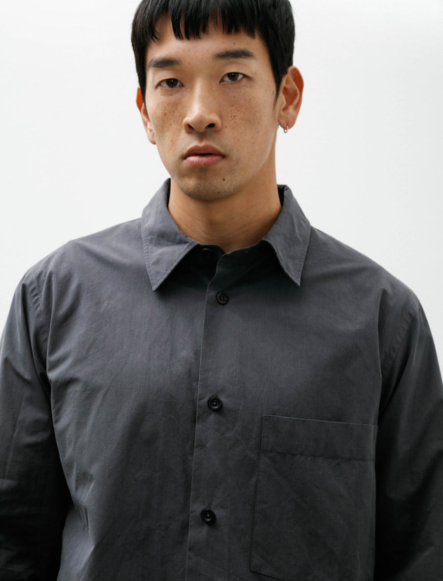 Basic Shirt Yarn Dye Cotton Charcoal - Image 4