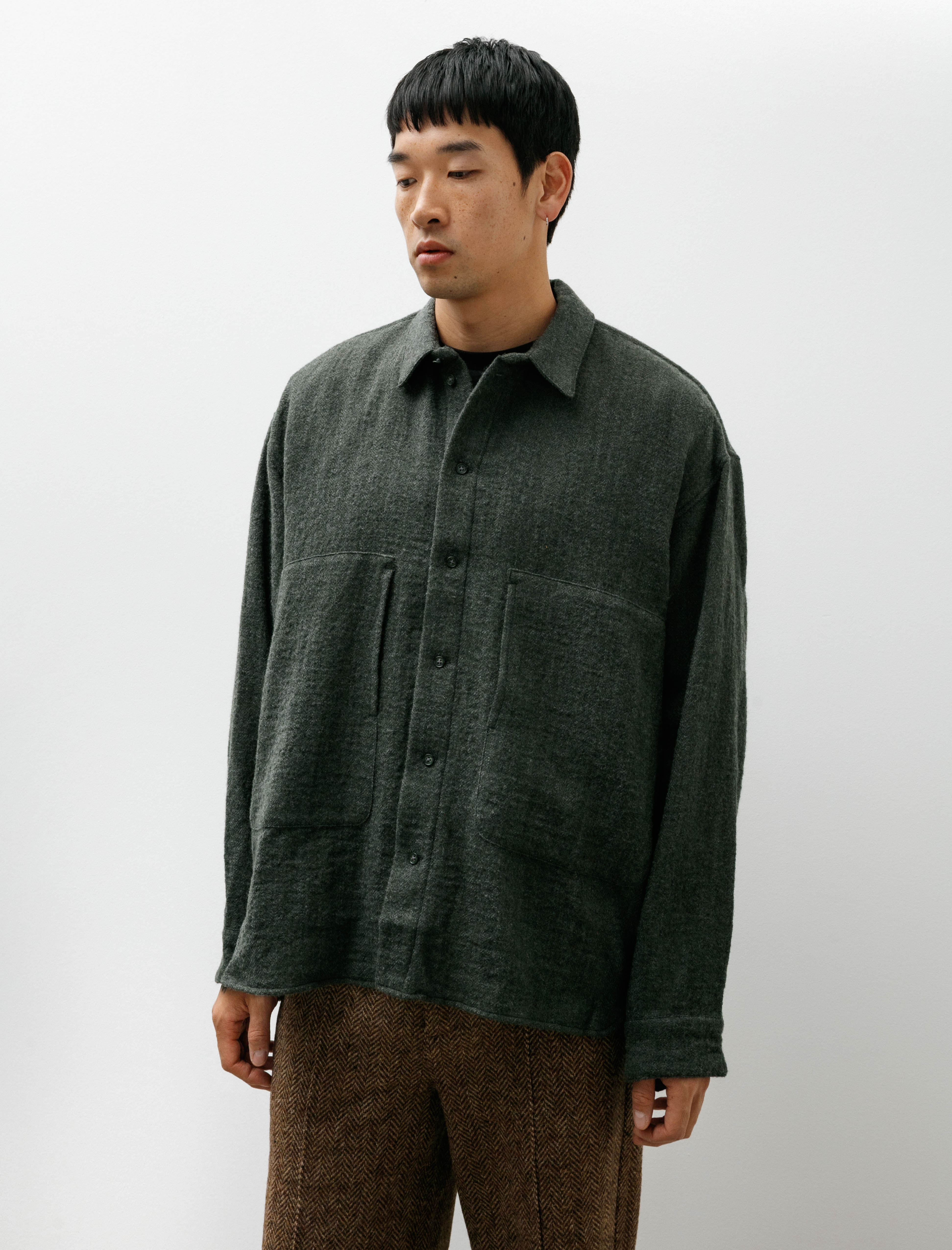 Polyploid Shirt Jacket C Dark Green