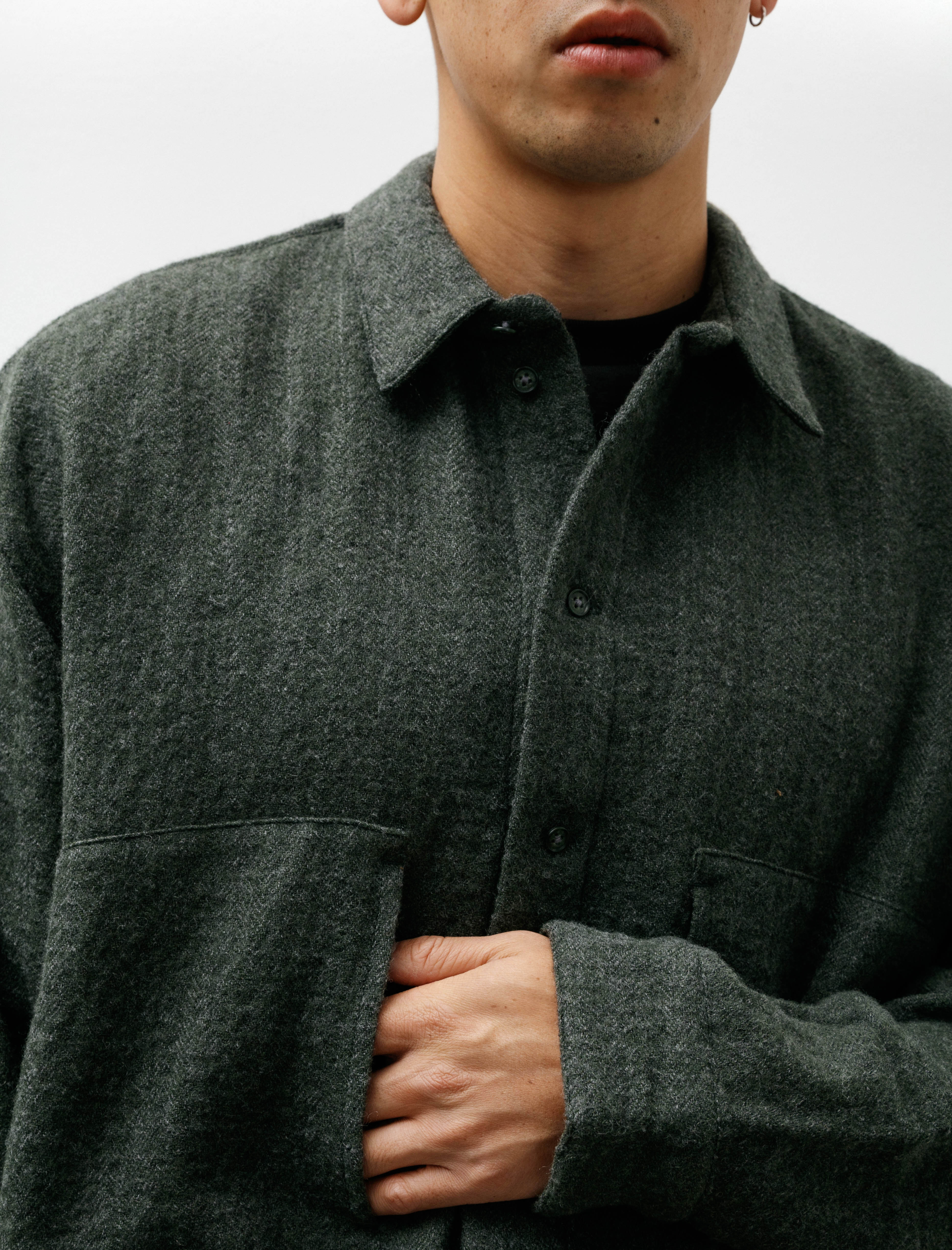 Polyploid Shirt Jacket C Dark Green