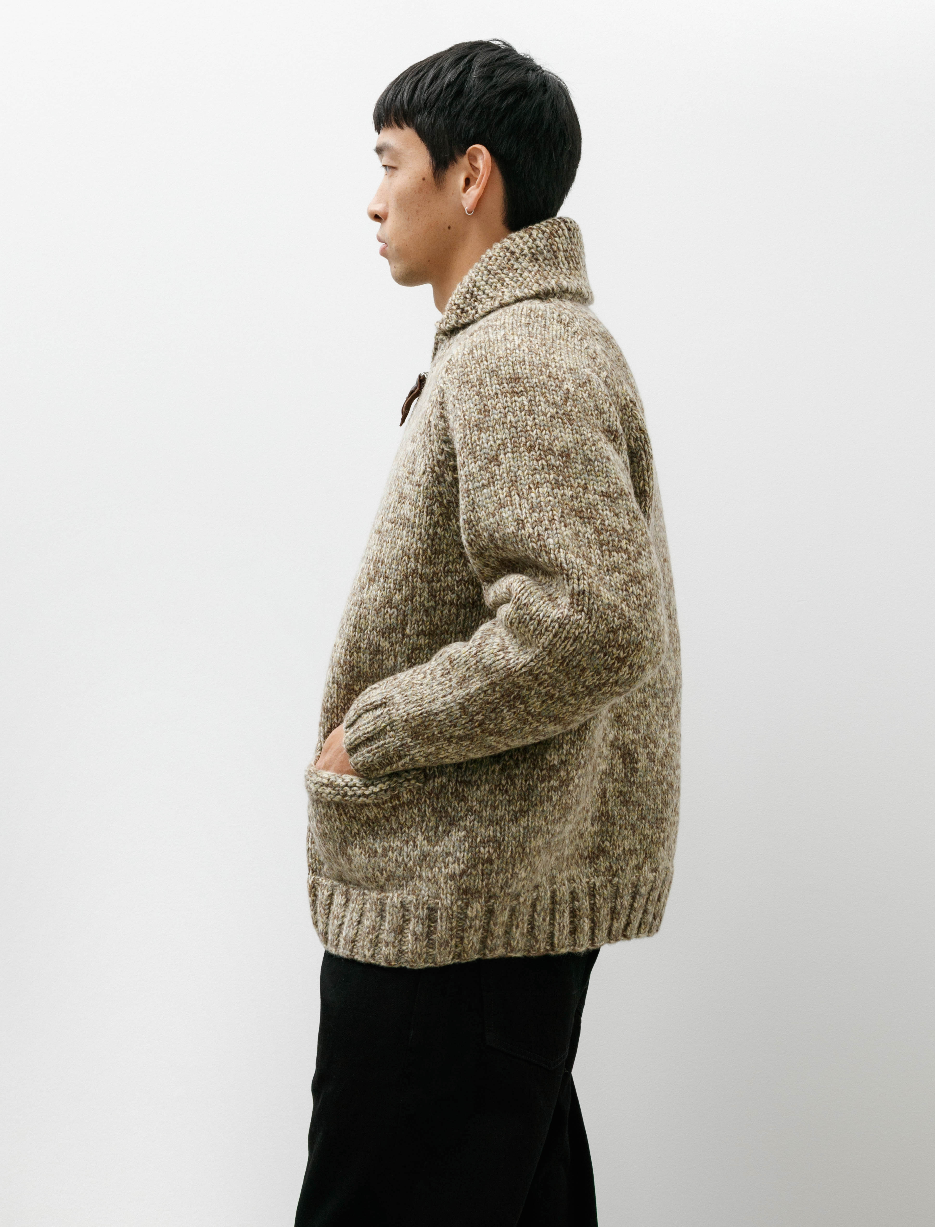 Slopeslow Cowichan Sweater Yak Lamb Multi Ply Hand Knit Sunny