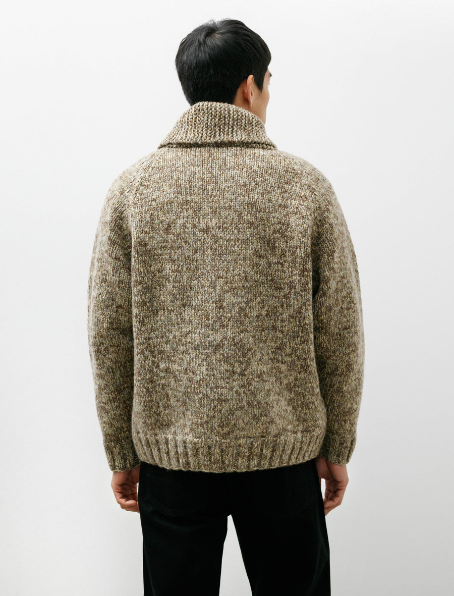 Cowichan Sweater Yak Lamb Multi Ply Hand Knit Sunny - Image 3