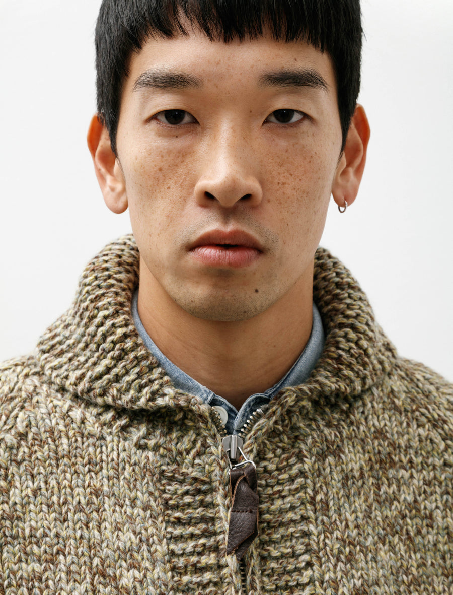 Cowichan Sweater Yak Lamb Multi Ply Hand Knit Sunny - Image 4