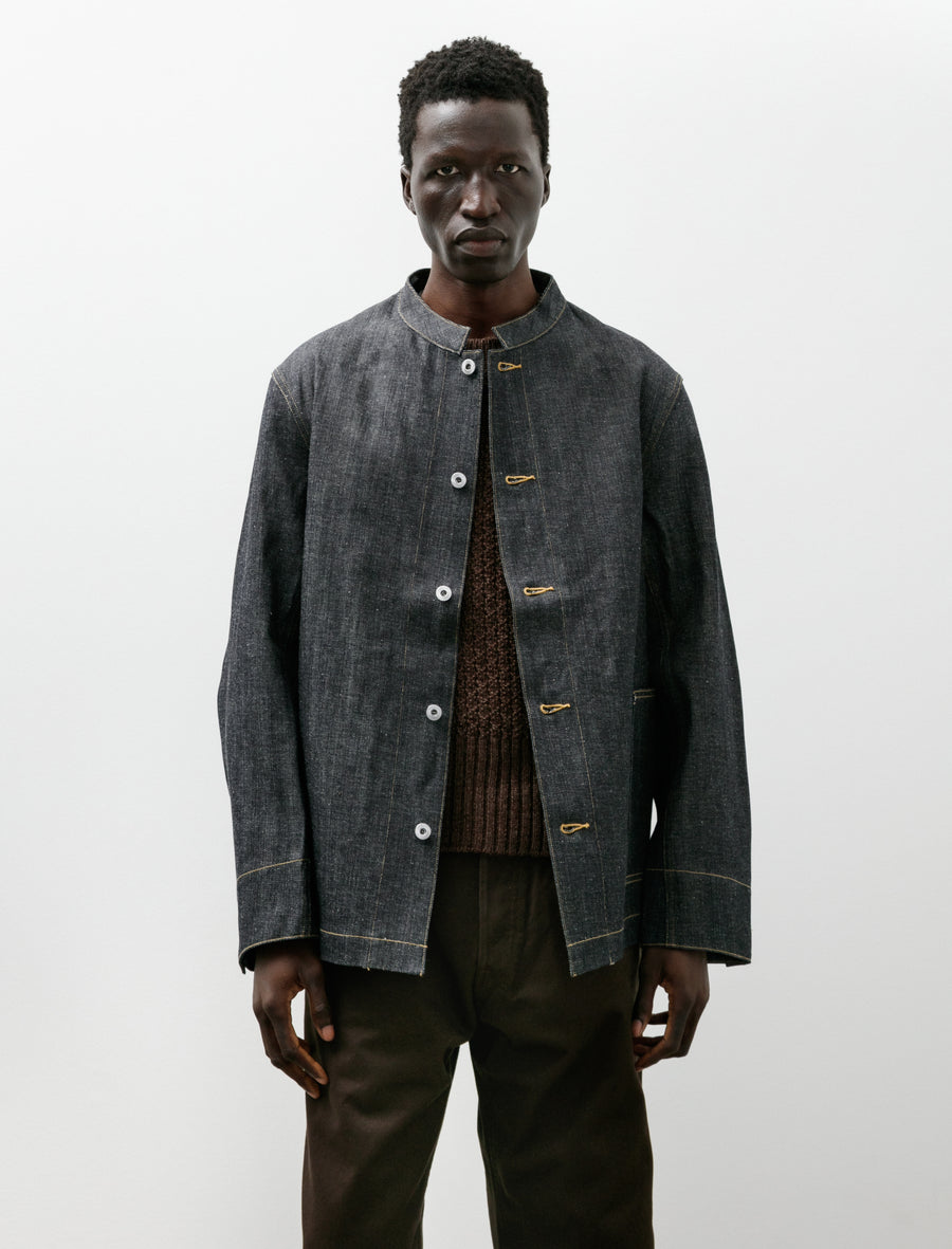 Lot 706 Stand Collar Denim Jacket Raw Indigo - Image 4
