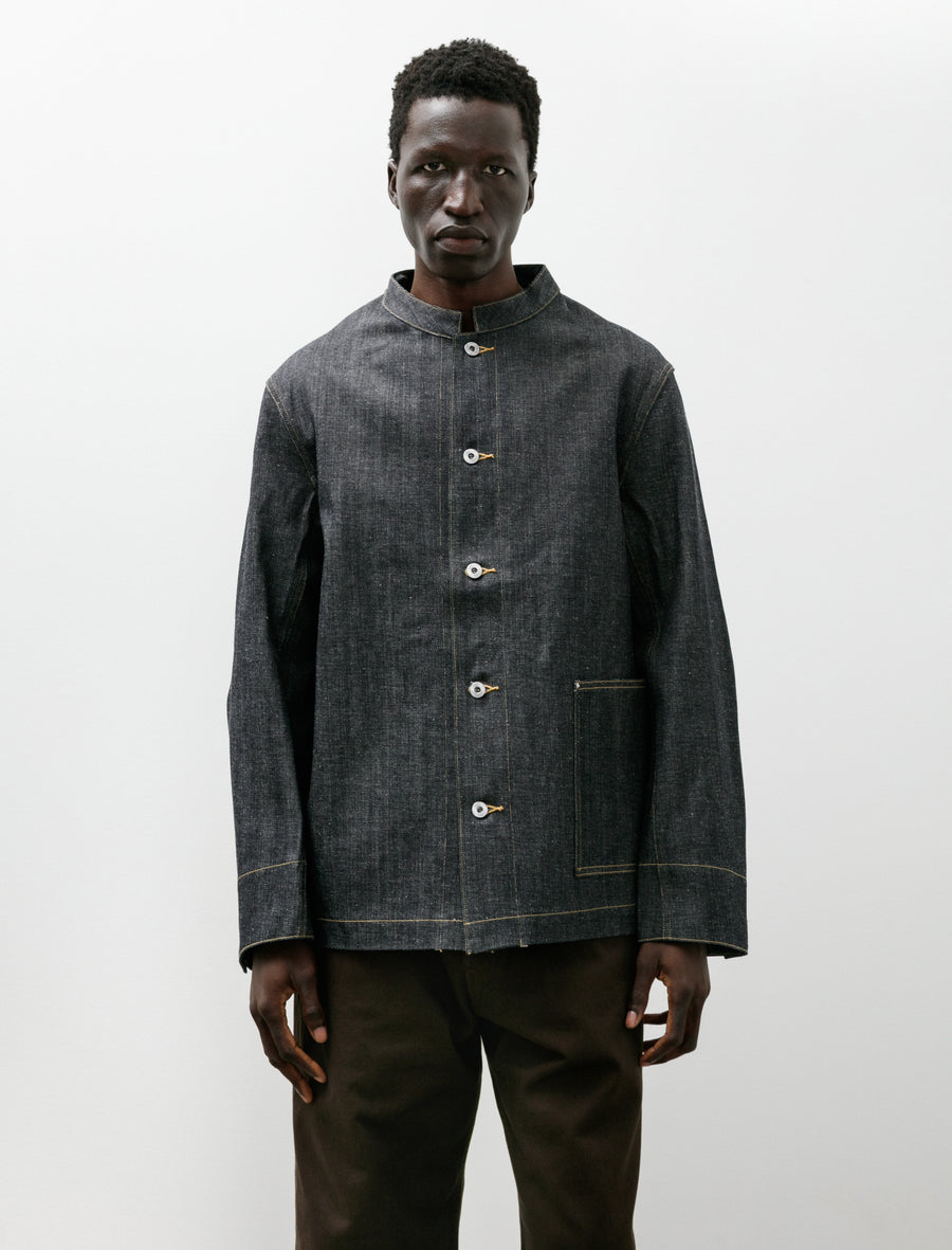 Lot 706 Stand Collar Denim Jacket Raw Indigo - Image 1