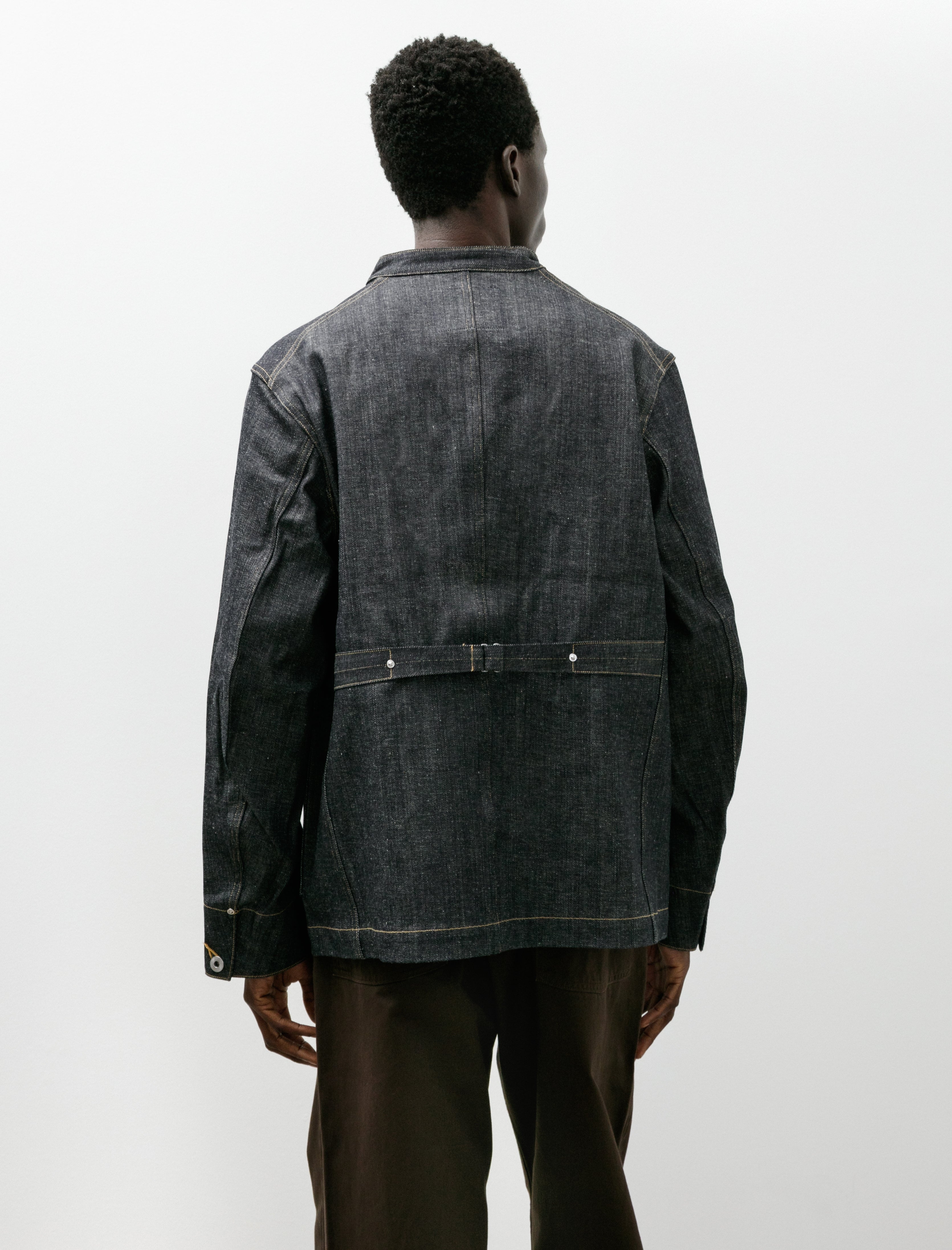 Taiga Takahashi Lot 706 Stand Collar Denim Jacket Raw Indigo