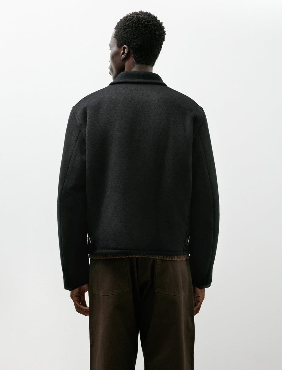 Lot 332 Leather Piped Cuff Sports Jacket Black - Image 2