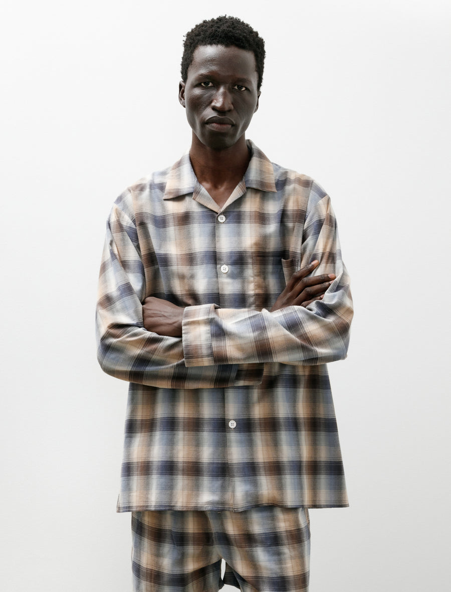 AURALEE Flannel Pyjama Shirt Dawn Checks - Image 2