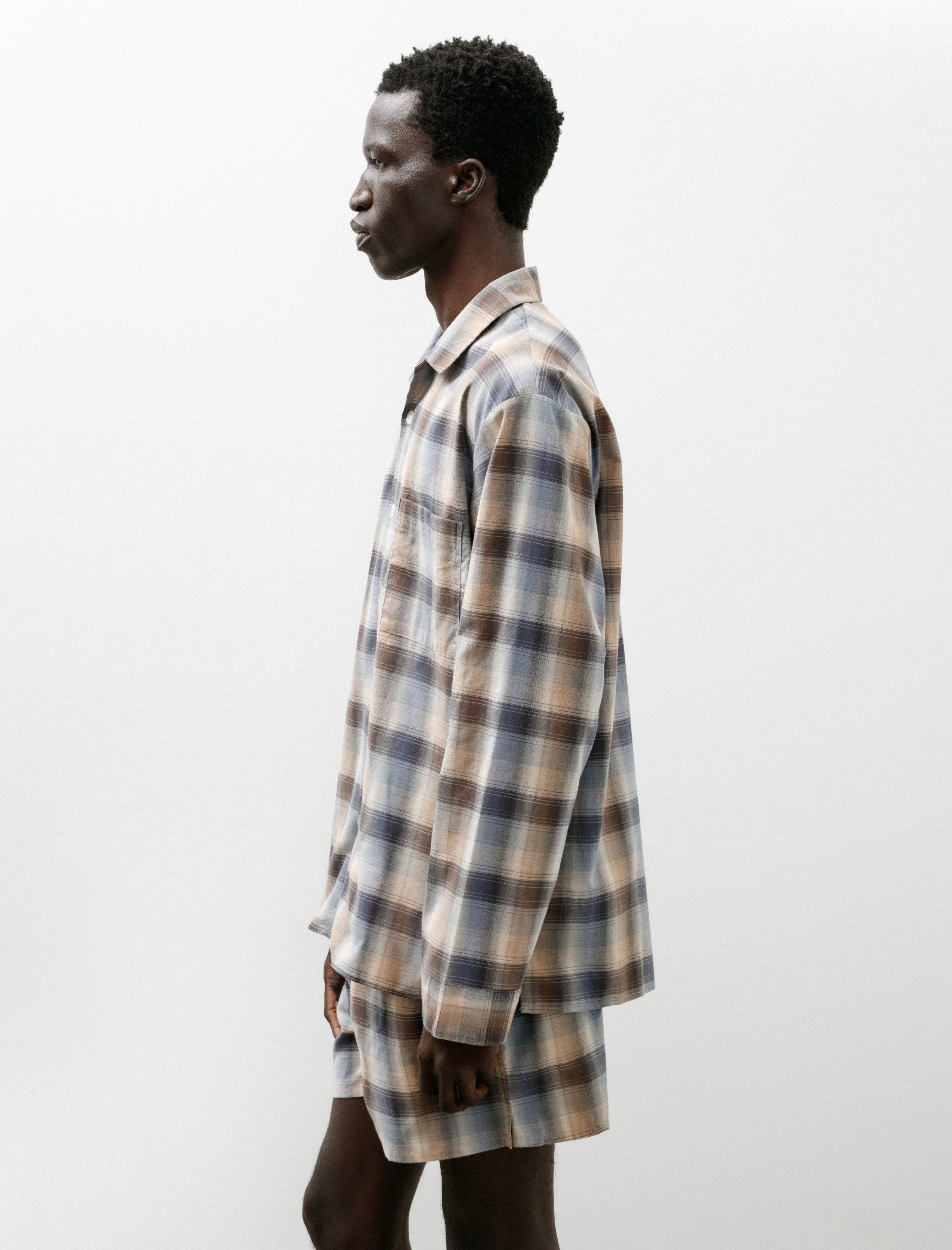TEKLA x AURALEE Flannel Pyjama Shirt Dawn Checks
