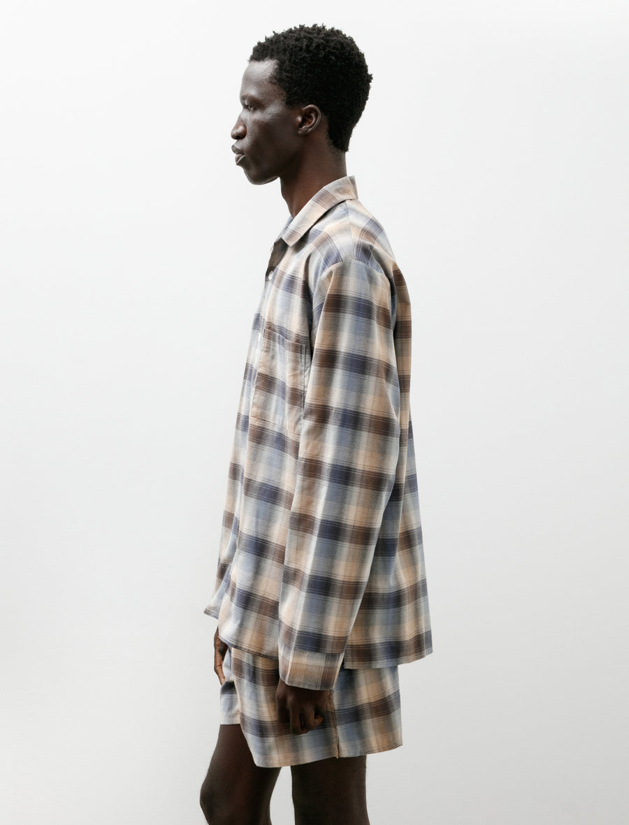 AURALEE Flannel Pyjama Shirt Dawn Checks - Image 7
