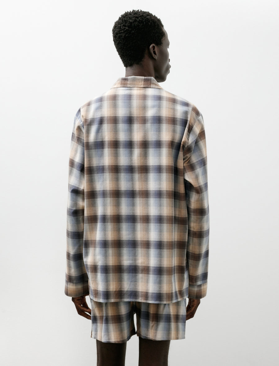 AURALEE Flannel Pyjama Shirt Dawn Checks - Image 5