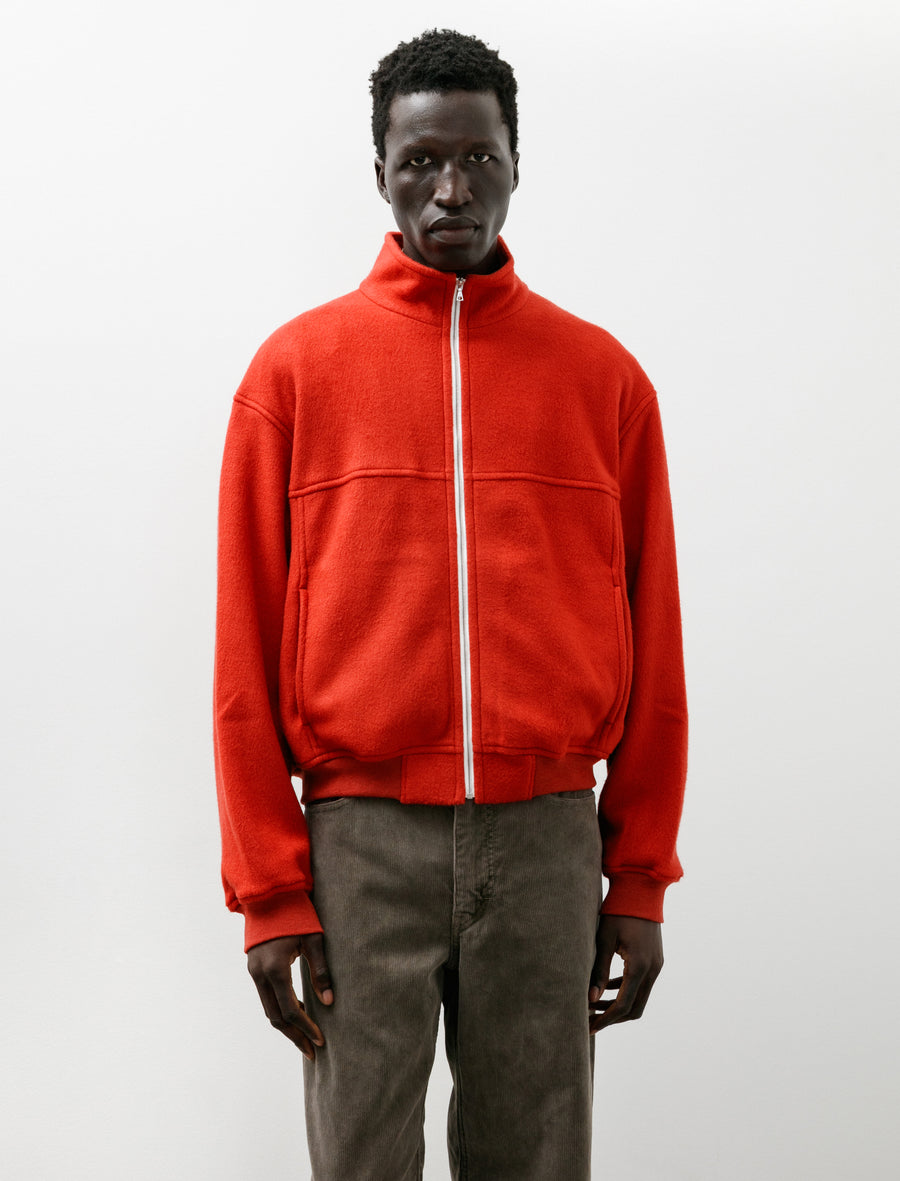 Pure Silk Comfort Fleece Zip Blouson Red - Image 1