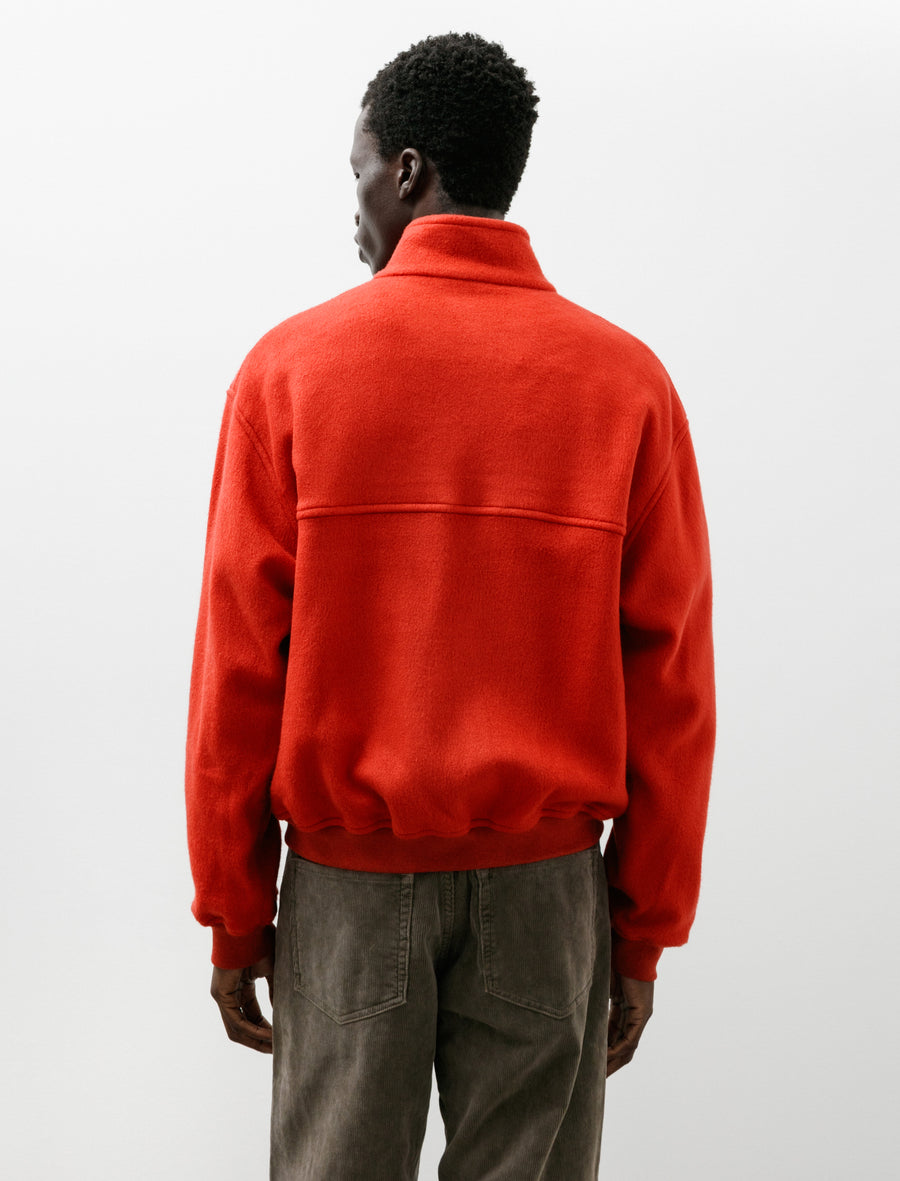 Pure Silk Comfort Fleece Zip Blouson Red - Image 2