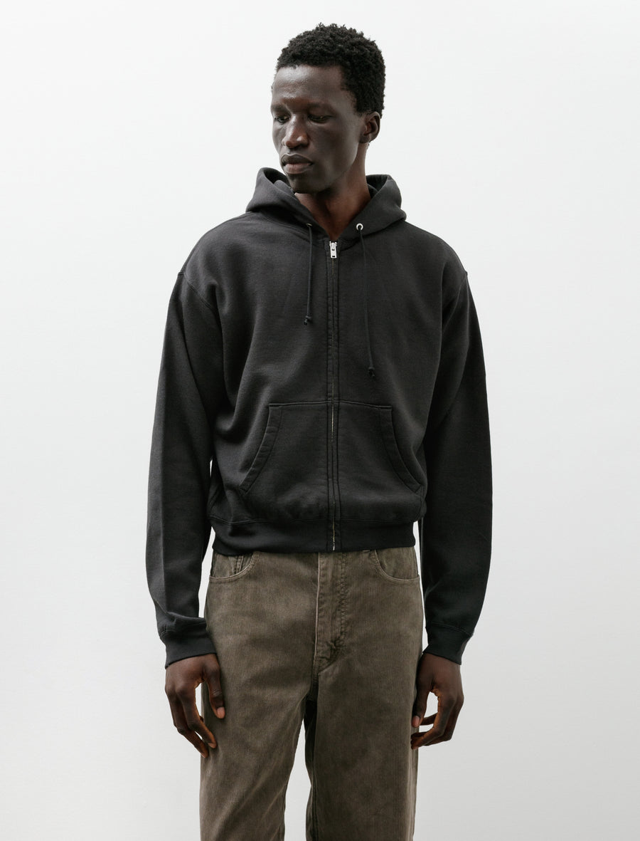 High-Twist Compact Sweat Zip Parka Ink Black - Image 1