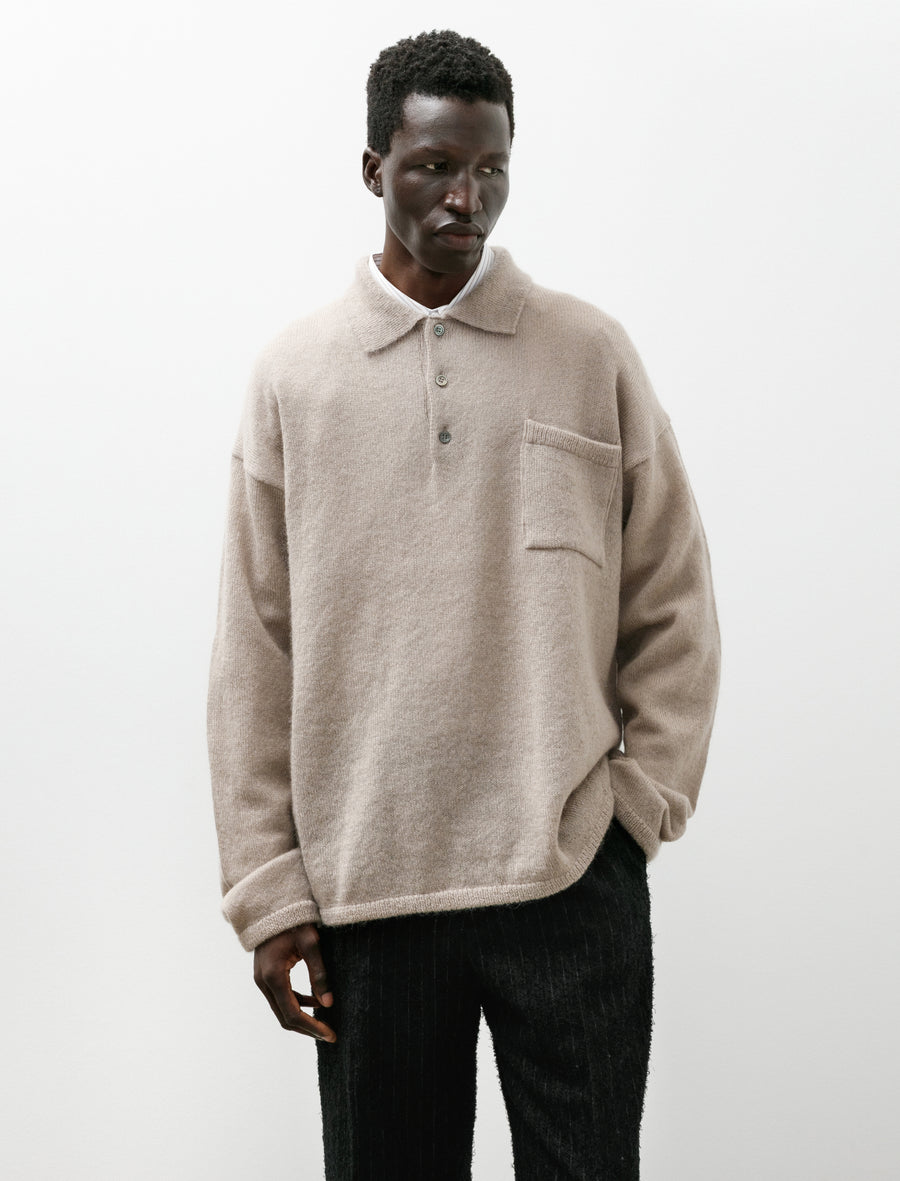 Longsleeve Polo B Chalk - Image 1