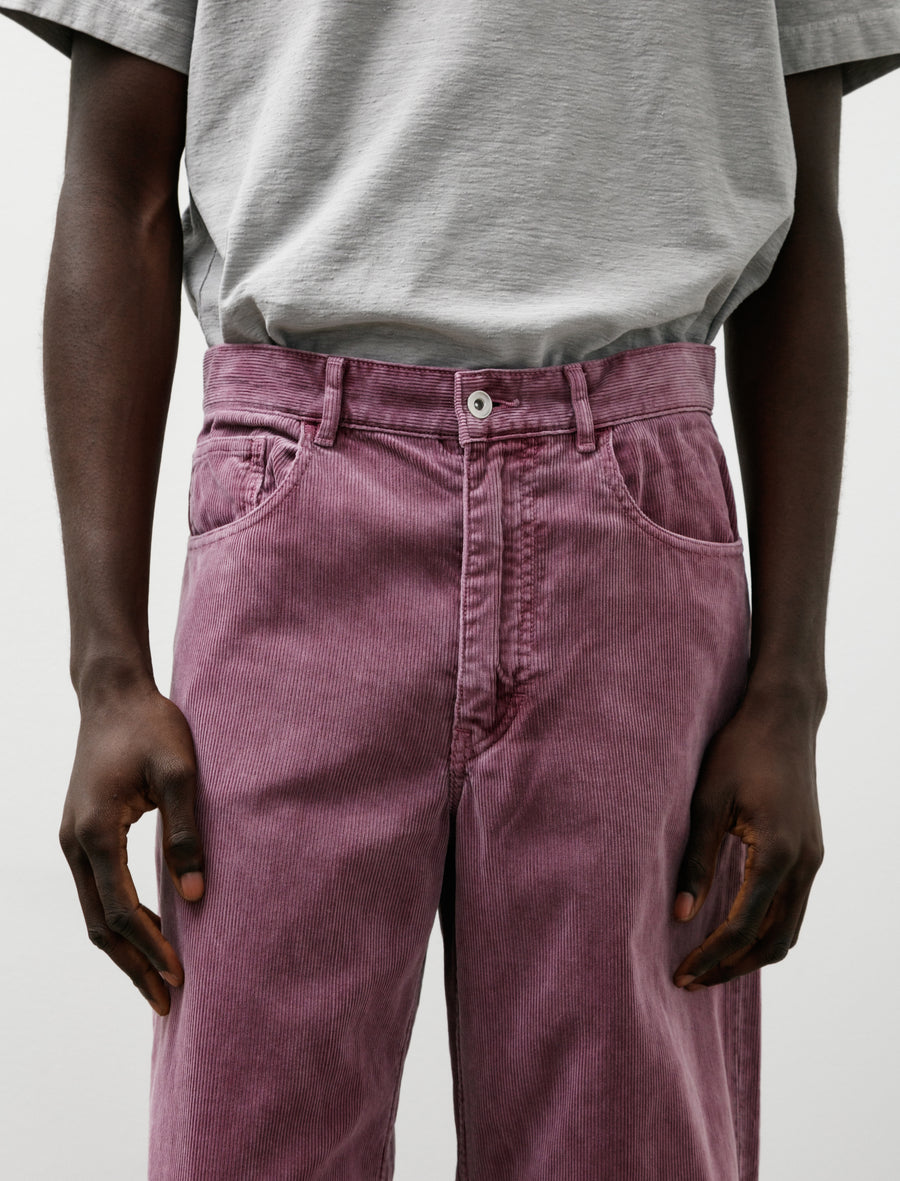 Garment Dyed Finx Corduroy 5P Wide Pants Dusty Purple - Image 7