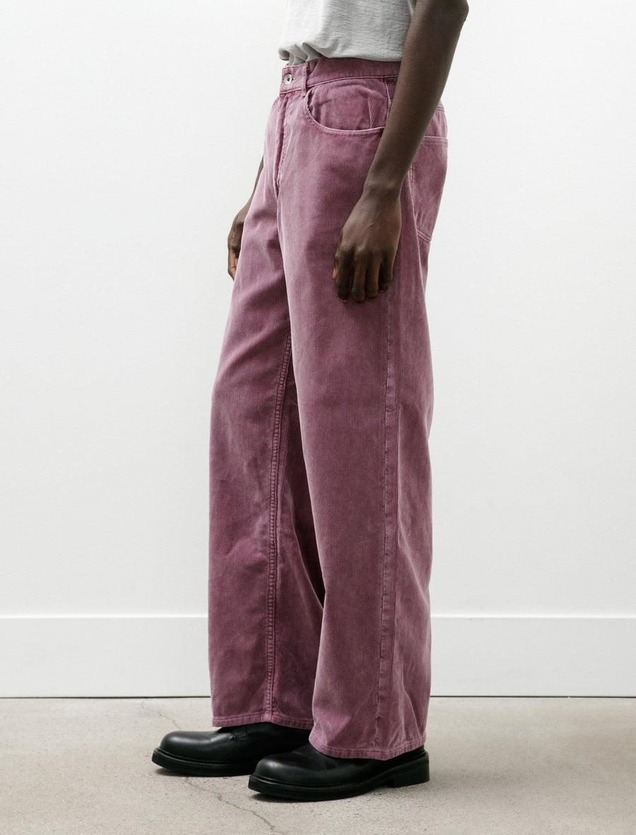 Garment Dyed Finx Corduroy 5P Wide Pants Dusty Purple - Image 6