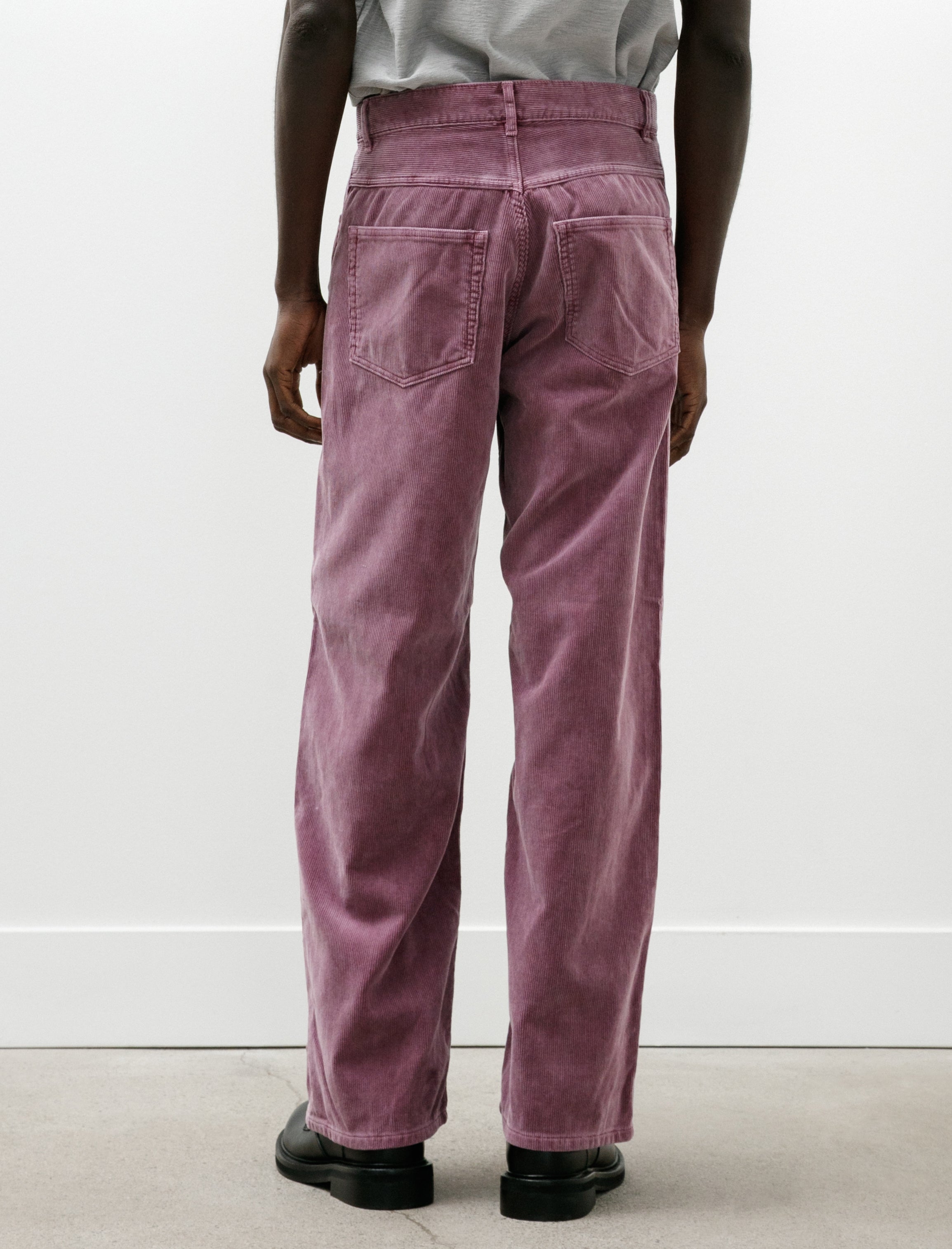 Auralee Garment Dyed Finx Corduroy 5P Wide Pants Dusty Purple