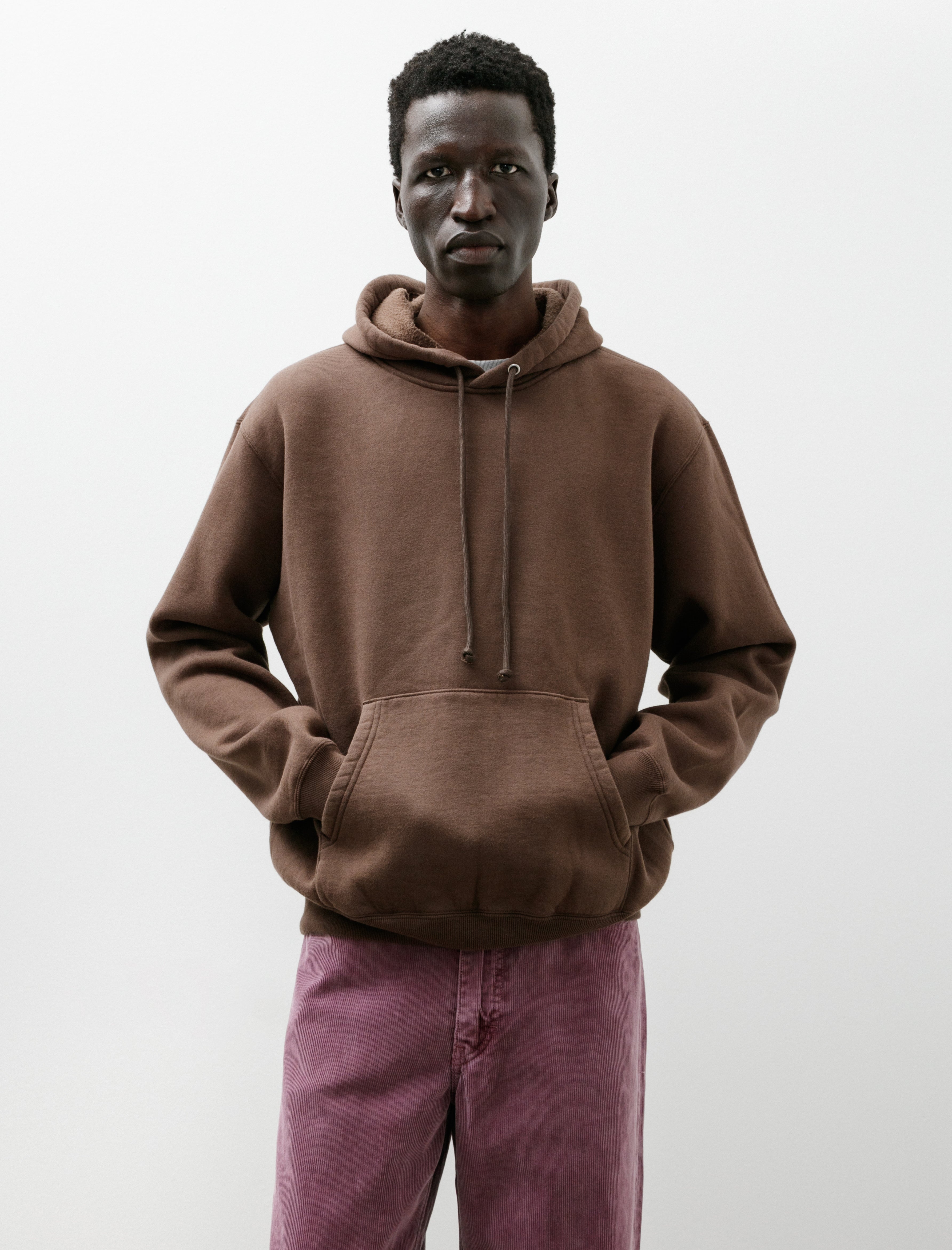 Auralee Smooth Soft Sweater P/O Parka Dark Brown
