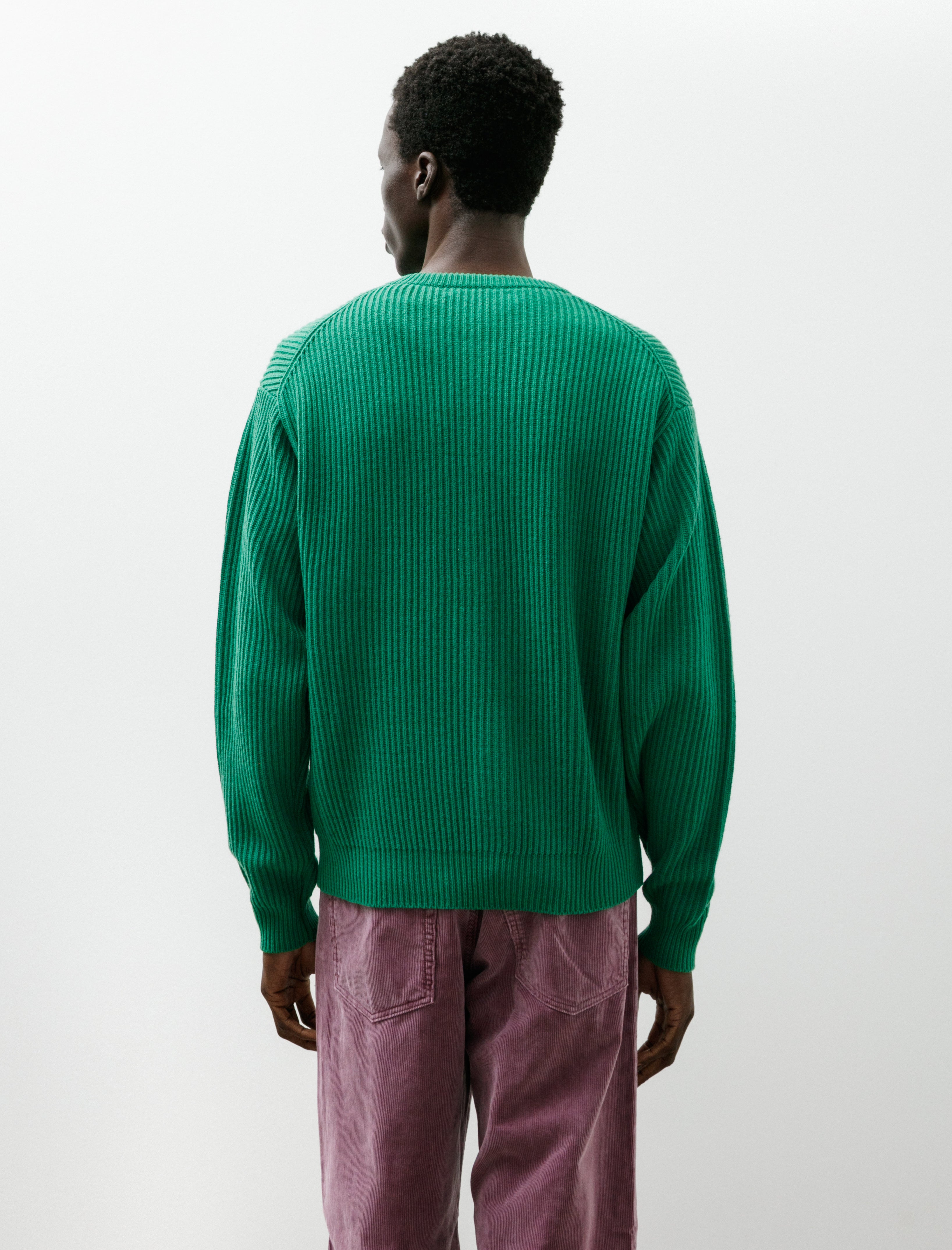 AURALEE x TEKLA Cashmere Crewneck Cardigan Forest Green