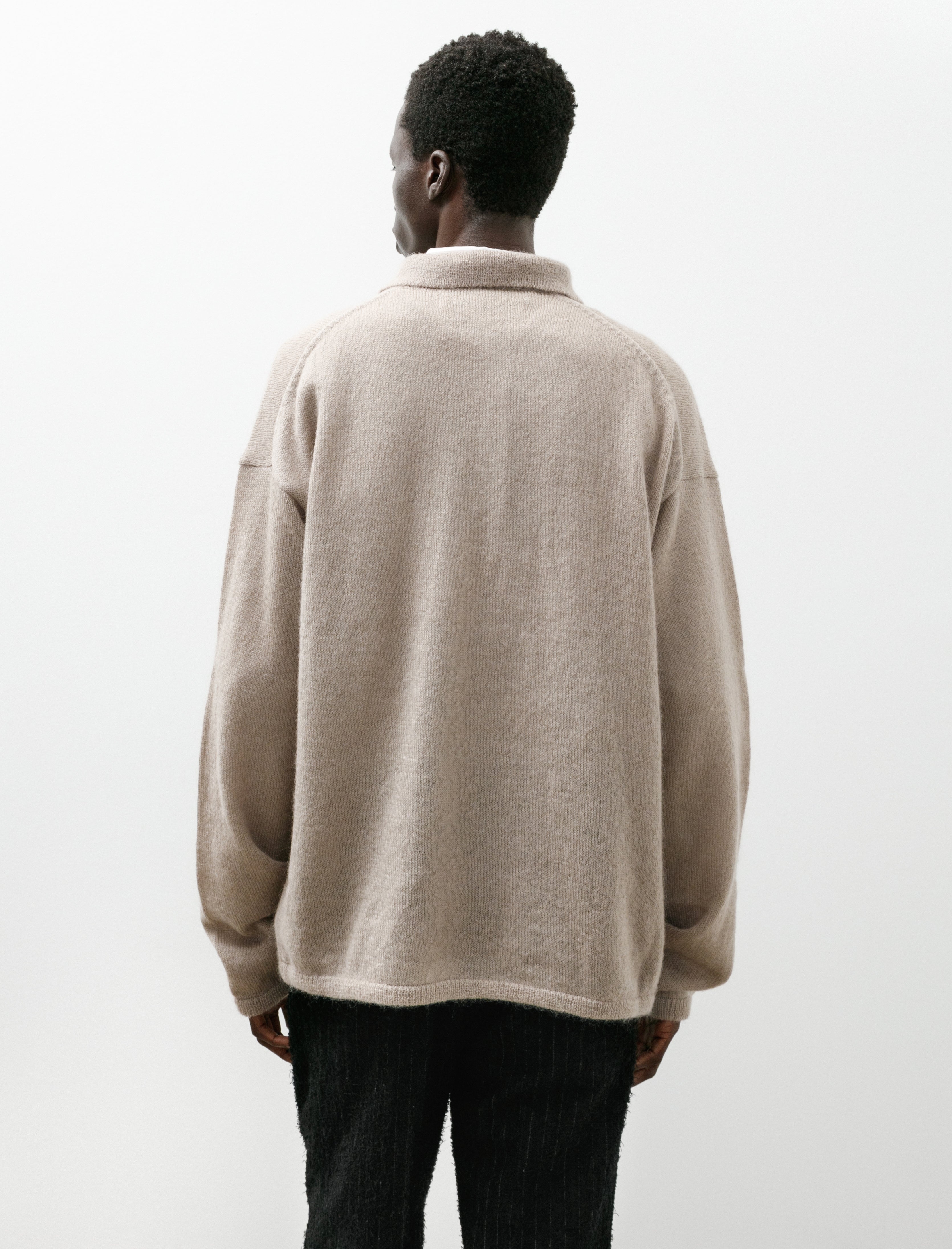 Polyploid Longsleeve Polo B Chalk