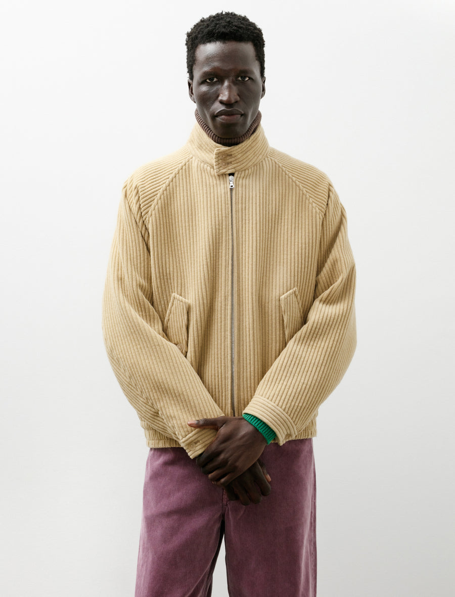 Wool Cashmere Corduroy Zip Blouson Camel Beige - Image 1