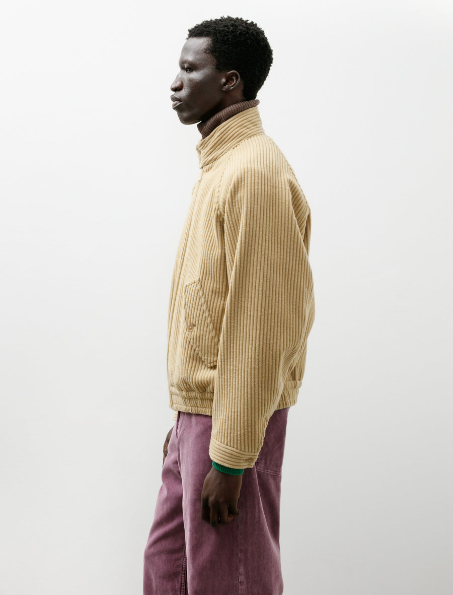 Wool Cashmere Corduroy Zip Blouson Camel Beige - Image 3